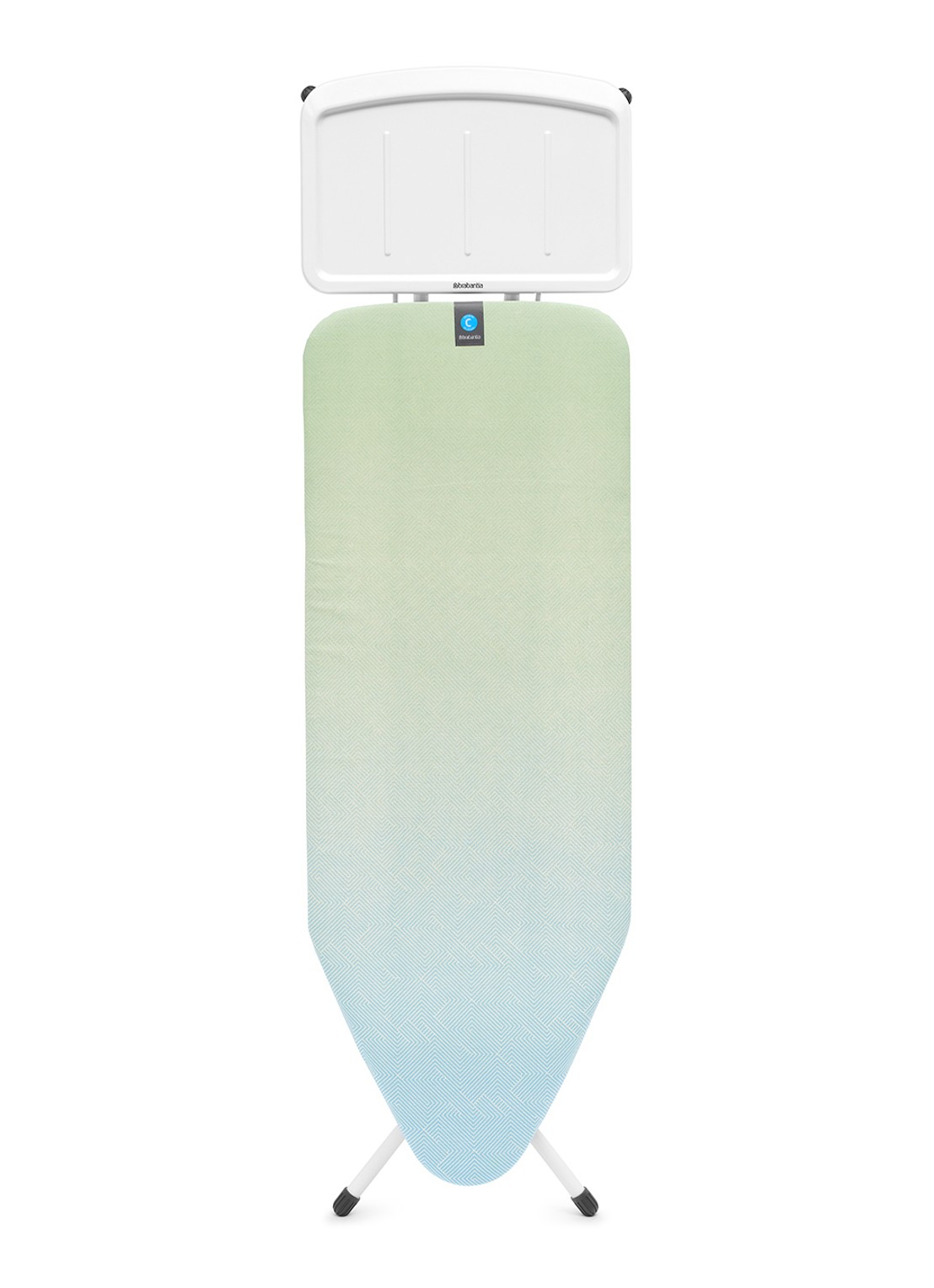 Brabantia Strijkplank C met Stoomunithouder 124 x 45 cm  - voorkant groen