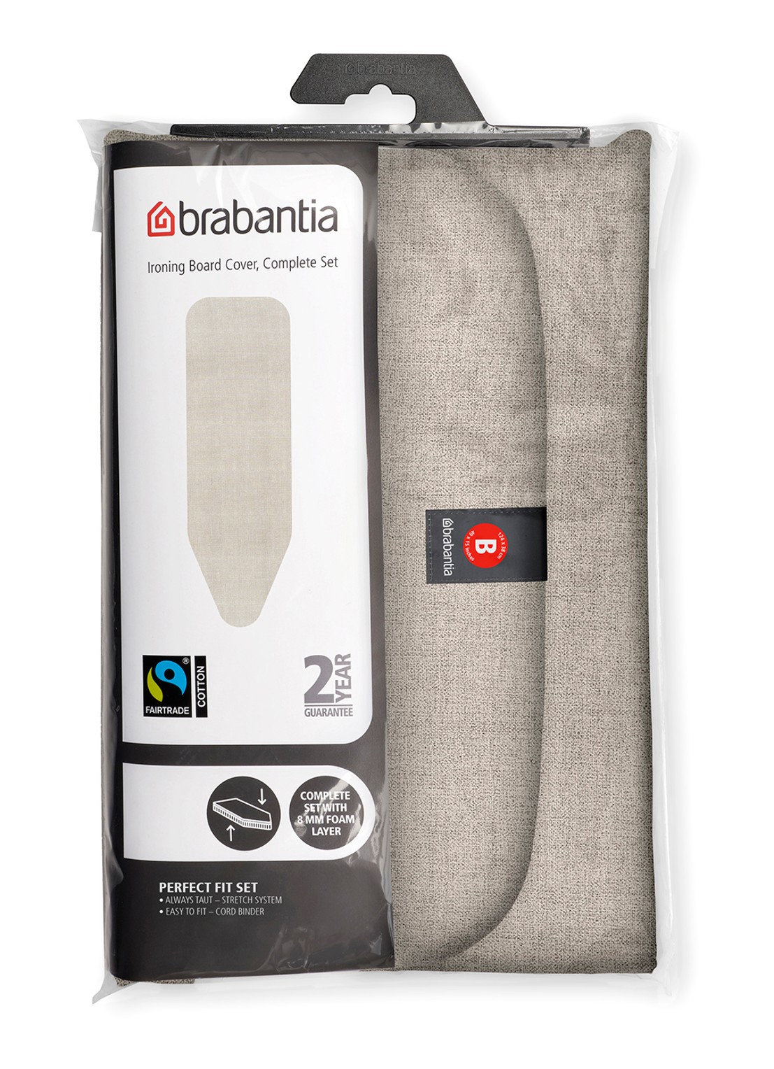 Brabantia Strijkplankhoes B 124 x 38 cm - voorkant 3 beige