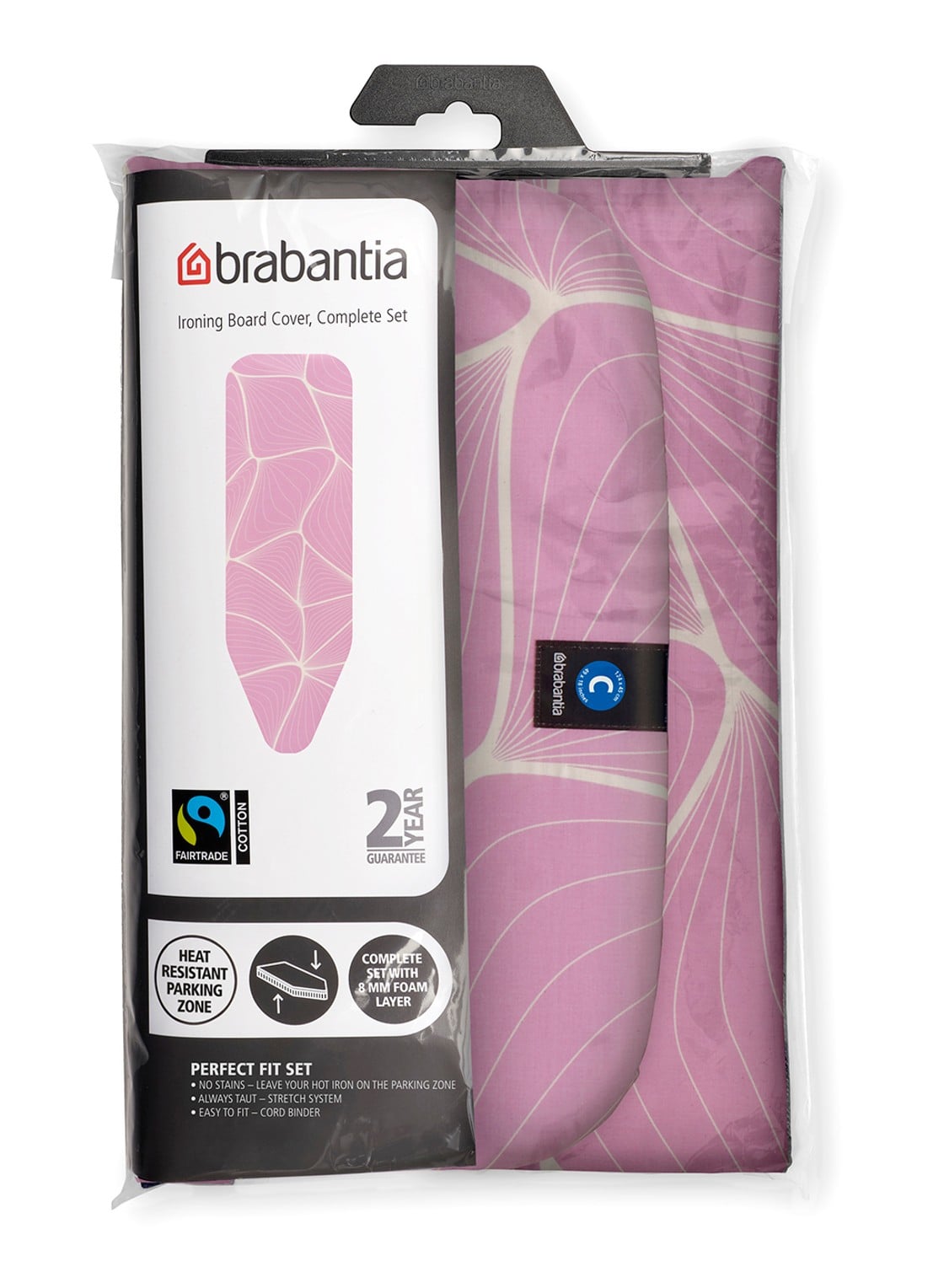 Brabantia Strijkplankhoes C 124 x 45 cm - achterkant 2 lila