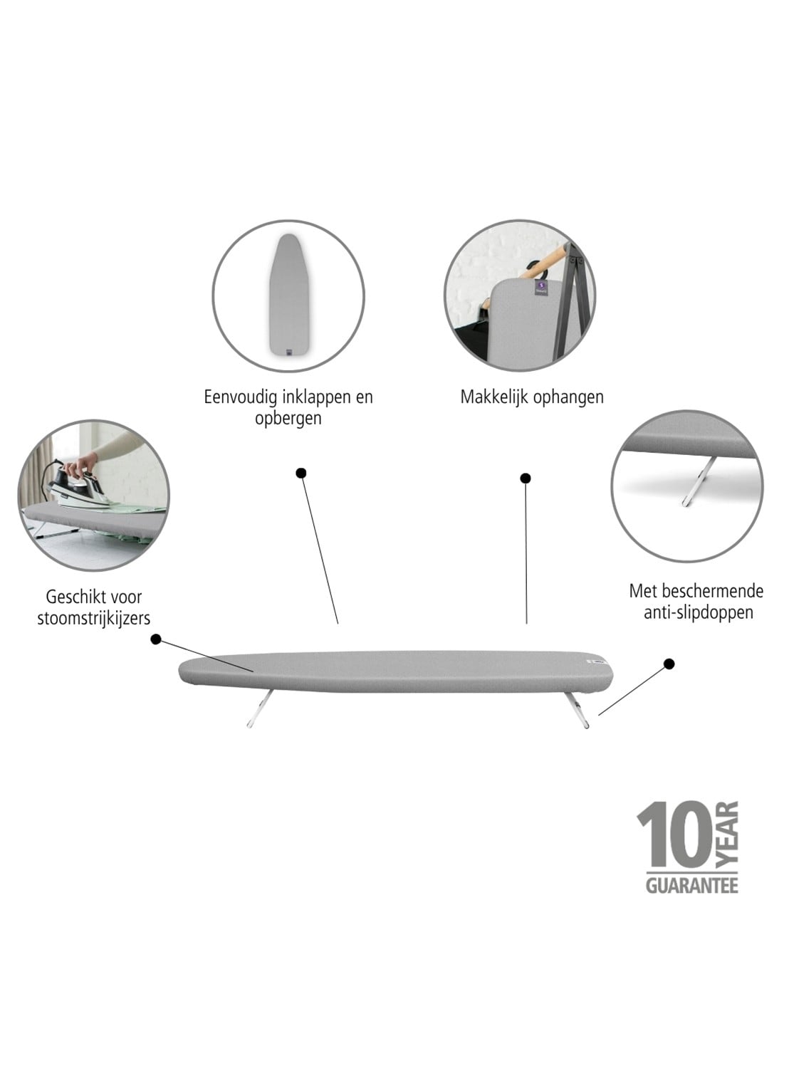 Brabantia TableTop Tafelstrijkplank S 95 x 30 cm - detail 3 wit