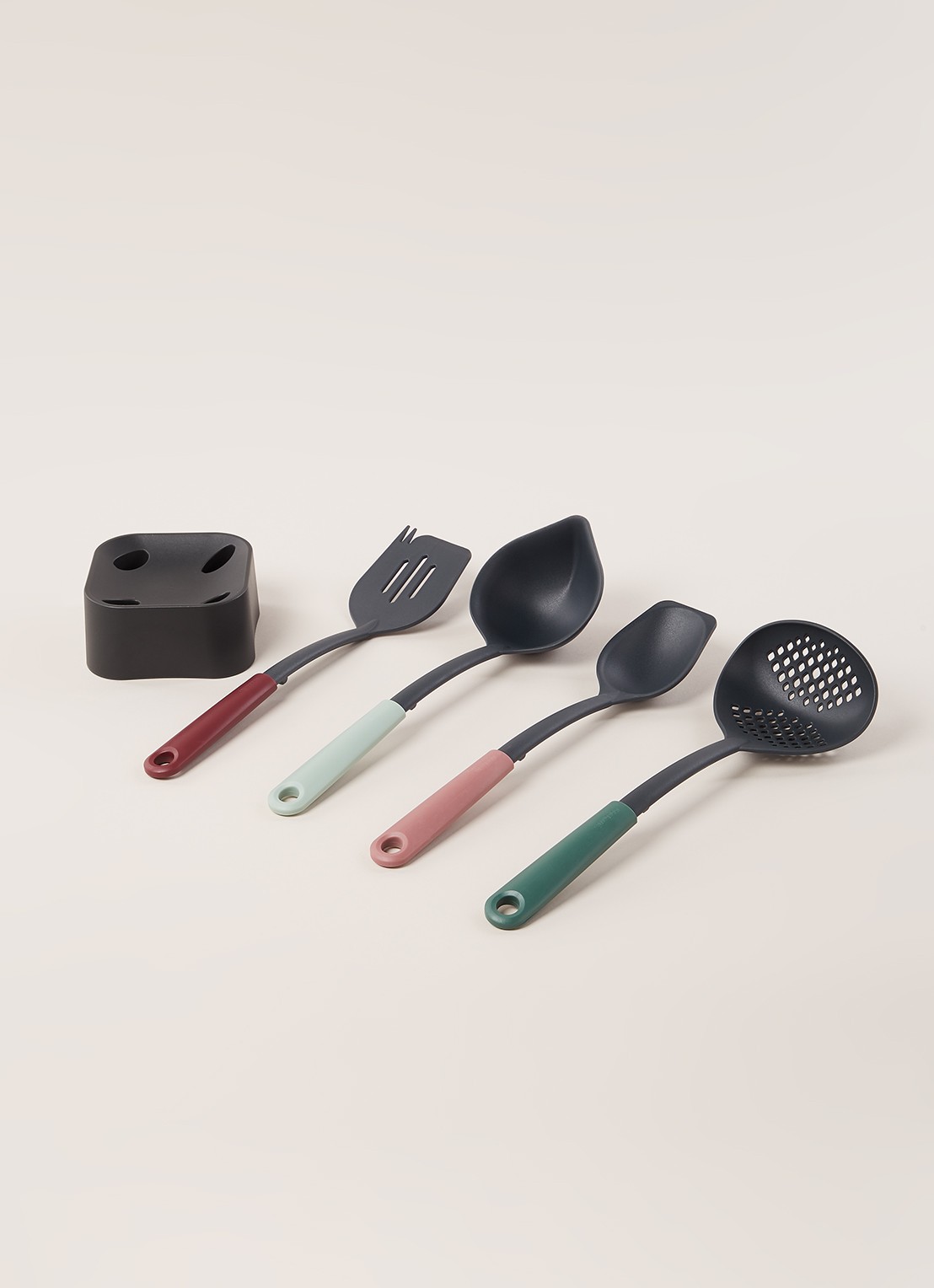 Brabantia TASTY+ keukengereiset 4-delig - voorkant 2 donkergrijs