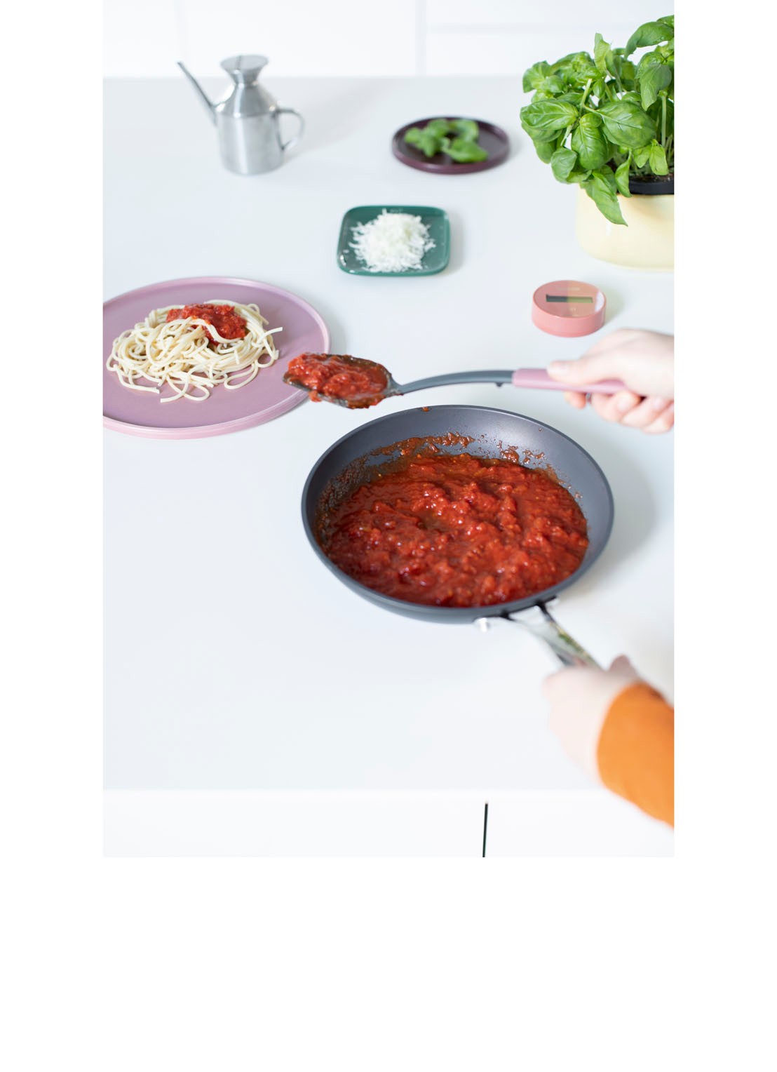 Brabantia TASTY+ opscheplepel en spatel 31 cm - voorkant 2 oudroze