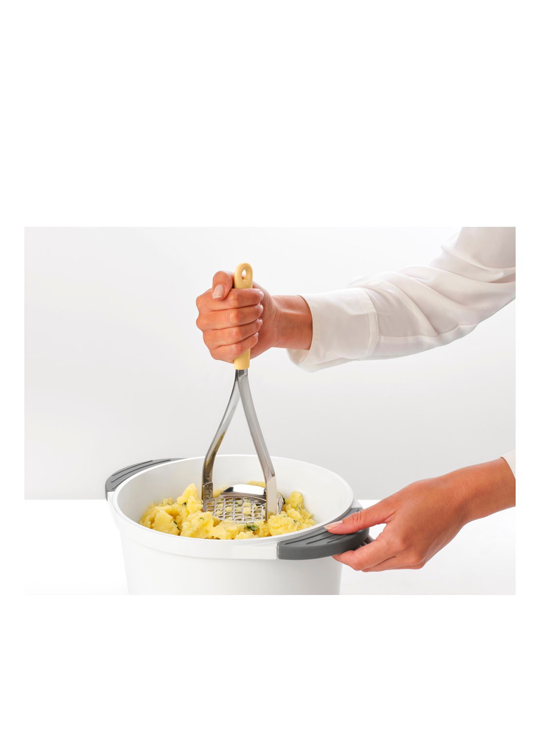 Brabantia Tasty+ pureestamper en lepel - detail 4 vanillegeel