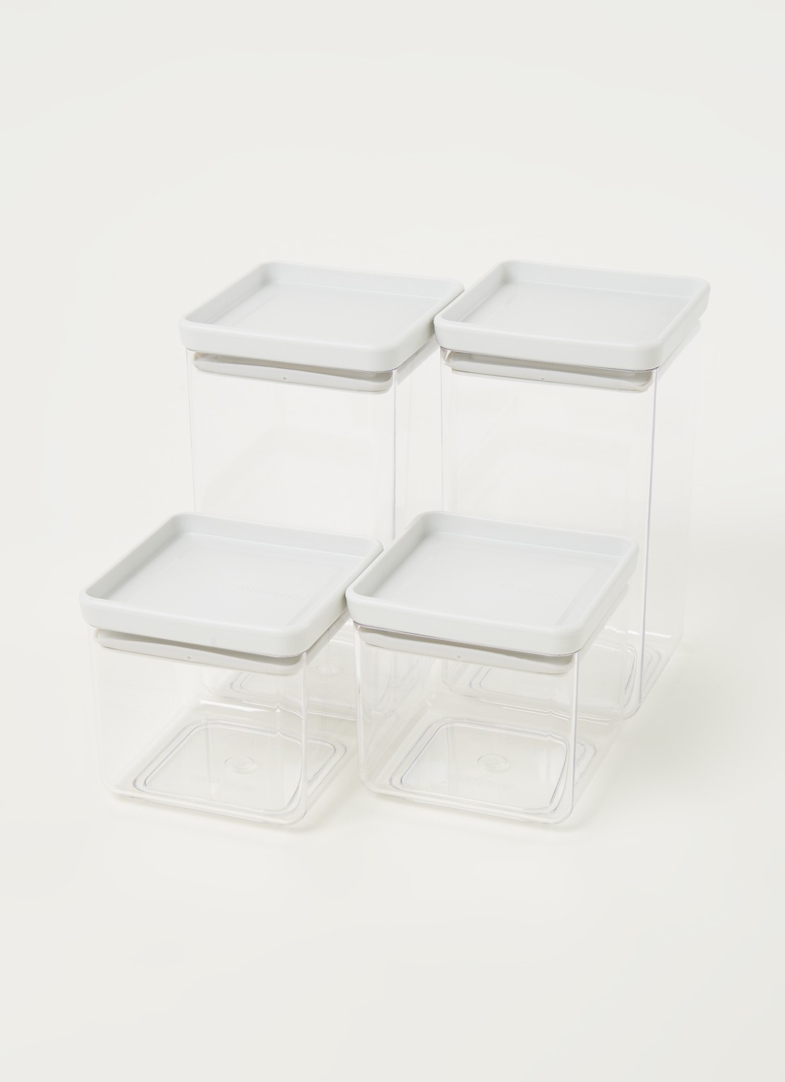 Brabantia Tasty voorraaddoos set van 4 - voorkant 2 lichtgrijs
