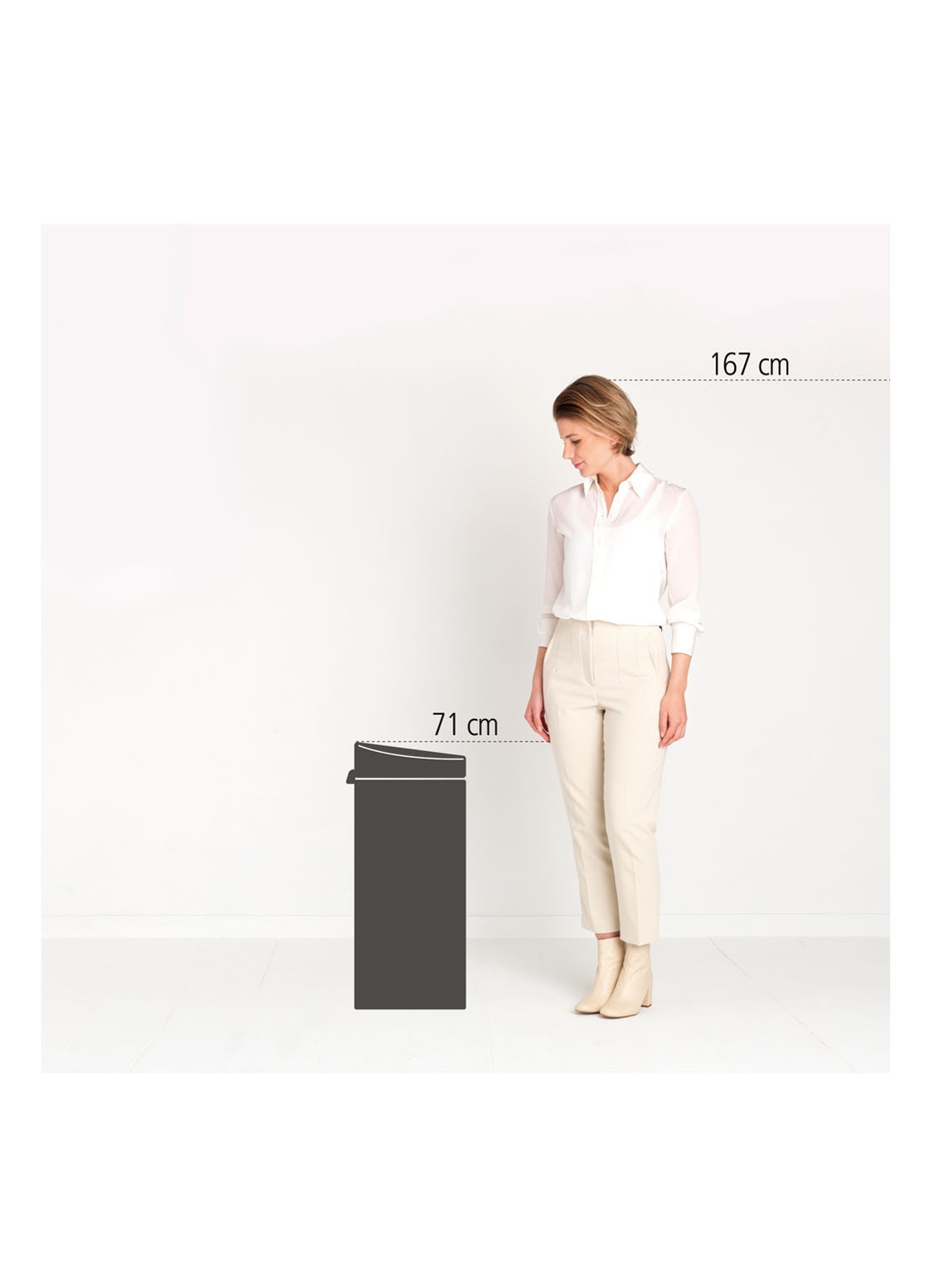 Brabantia Touch New prullenbak 30 liter - detail goud