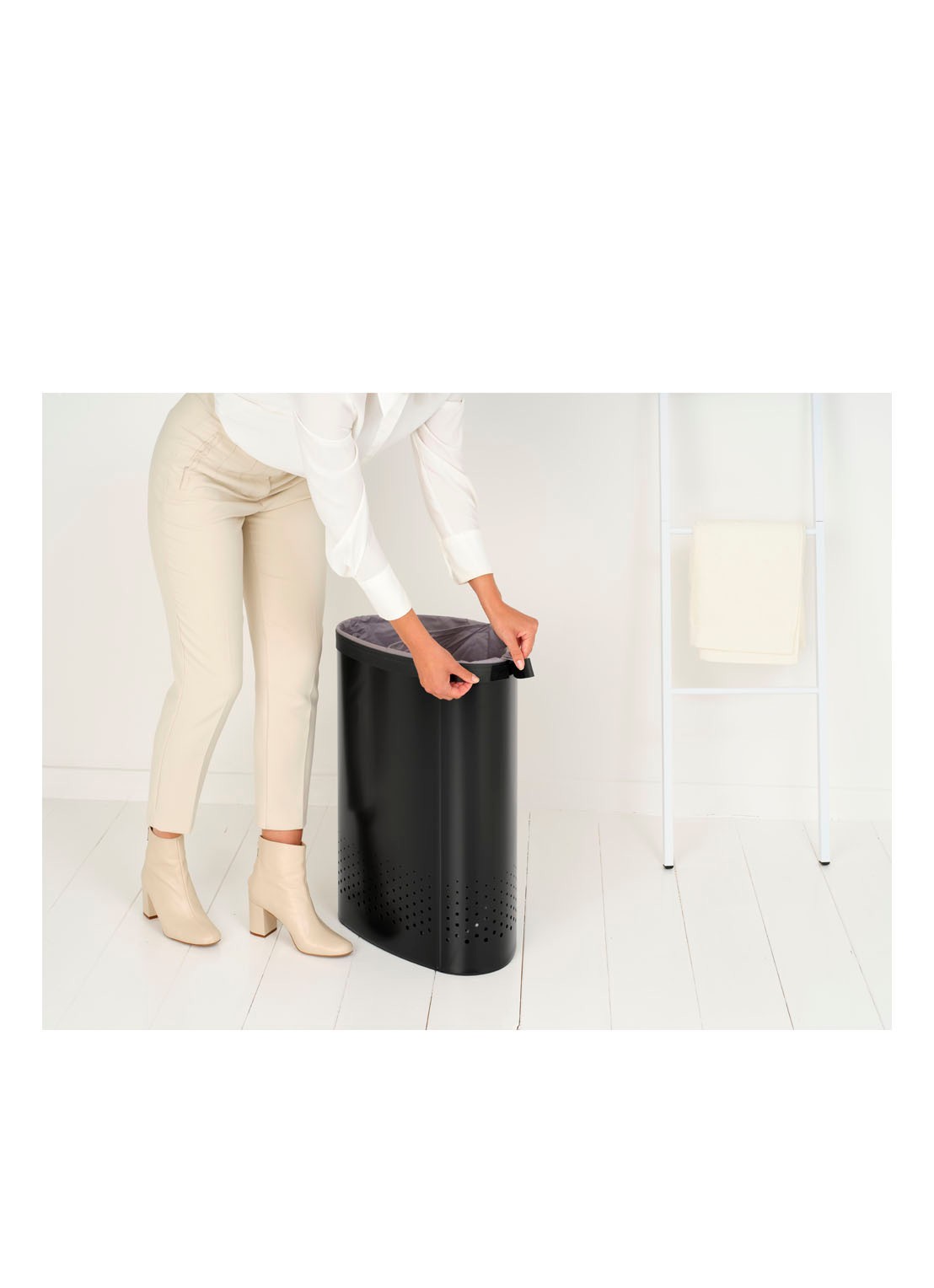 Brabantia Wasmand 63 cm - detail 3 zwart