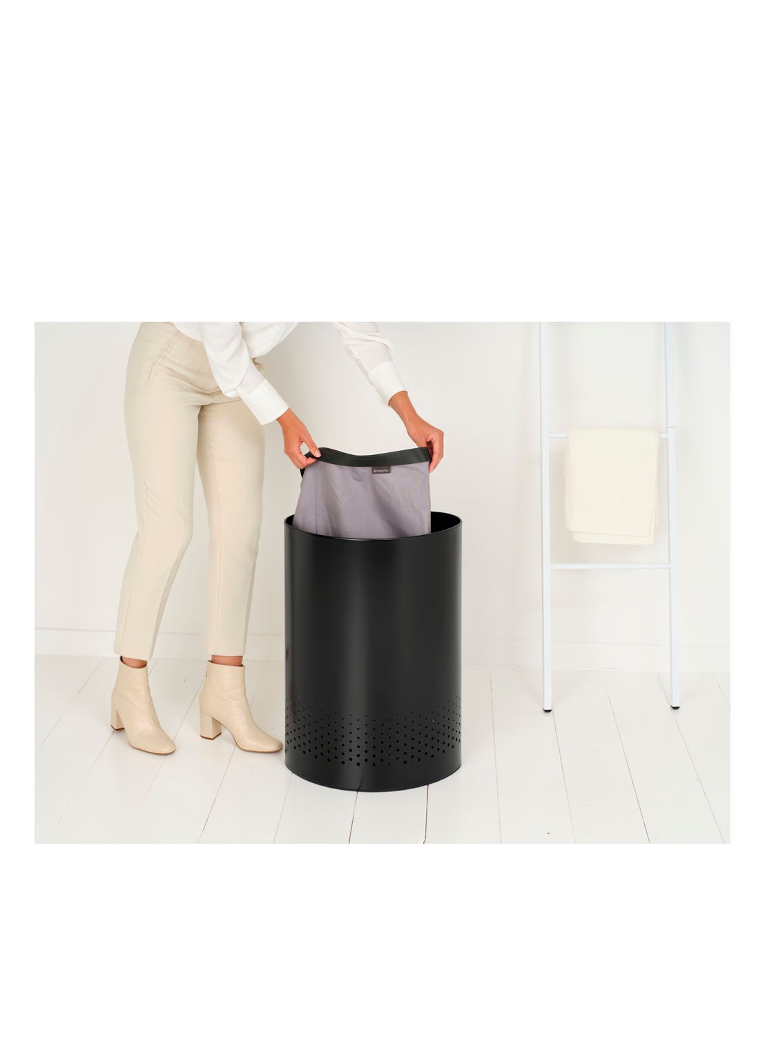 Brabantia Wasmand 63 cm - detail 4 zwart