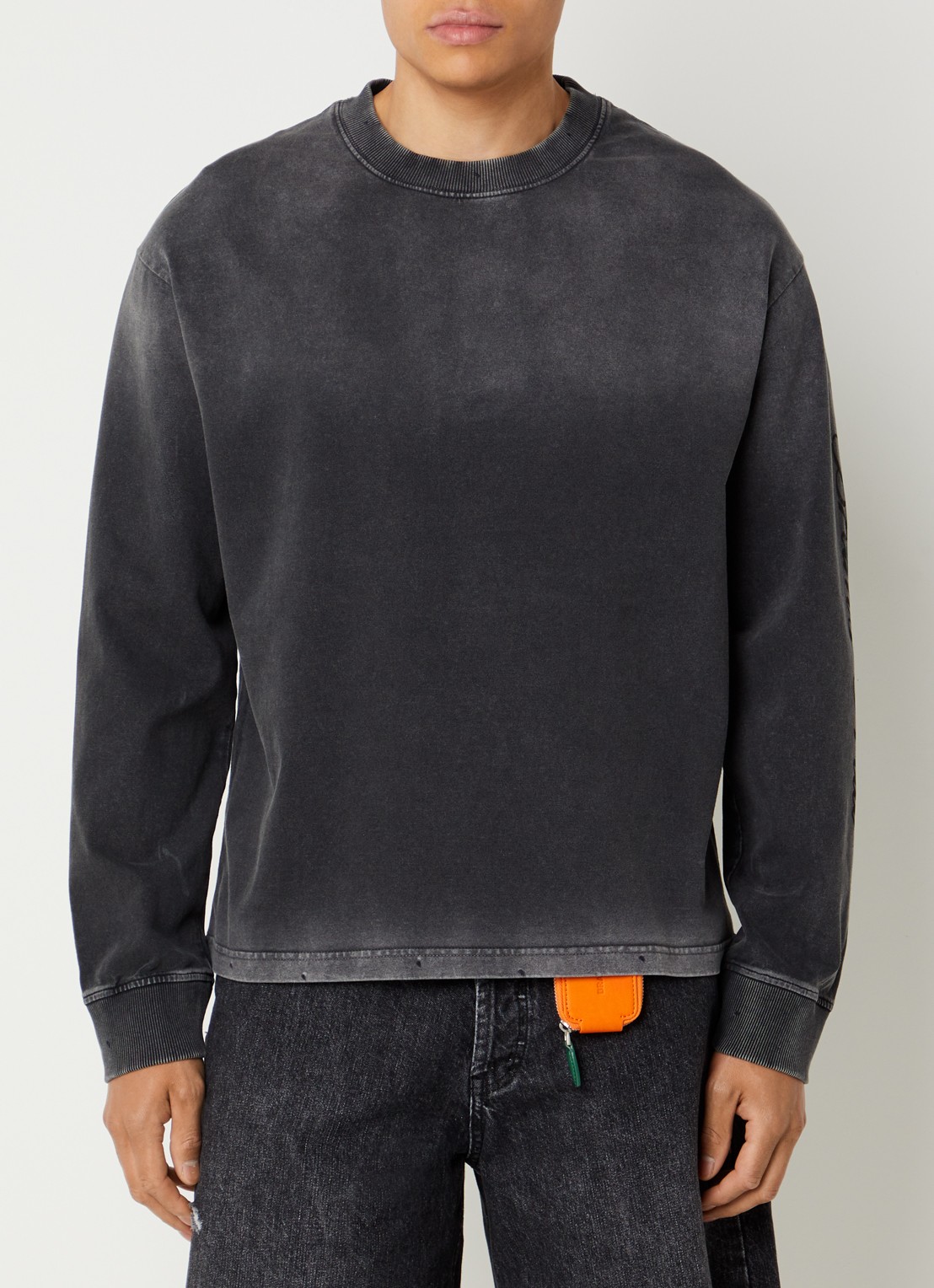 Bram's Fruit Disstressed longsleeve met print - detail 4 zwart