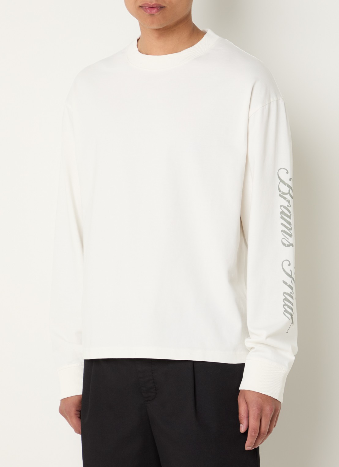 Bram's Fruit Disstressed longsleeve met print - detail 4 gebroken wit