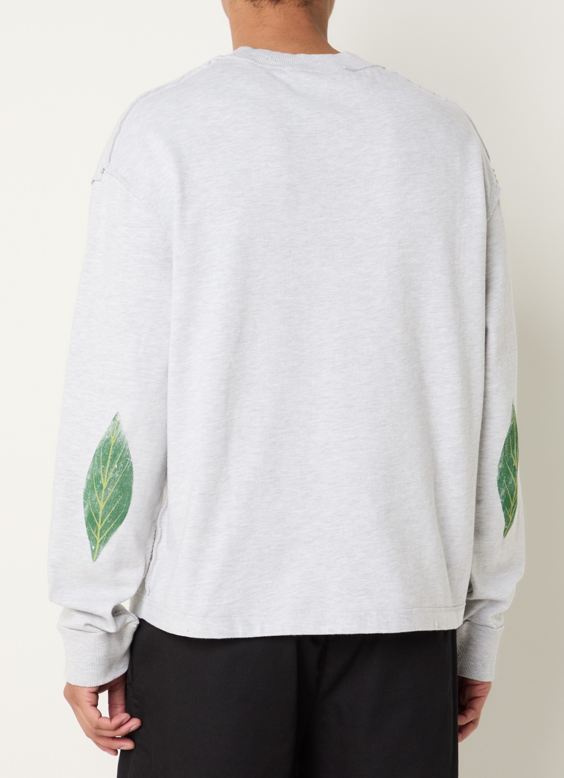 Bram's Fruit Distressed Leaf T-shirt met logoprint - achterkant 4 grijsmele