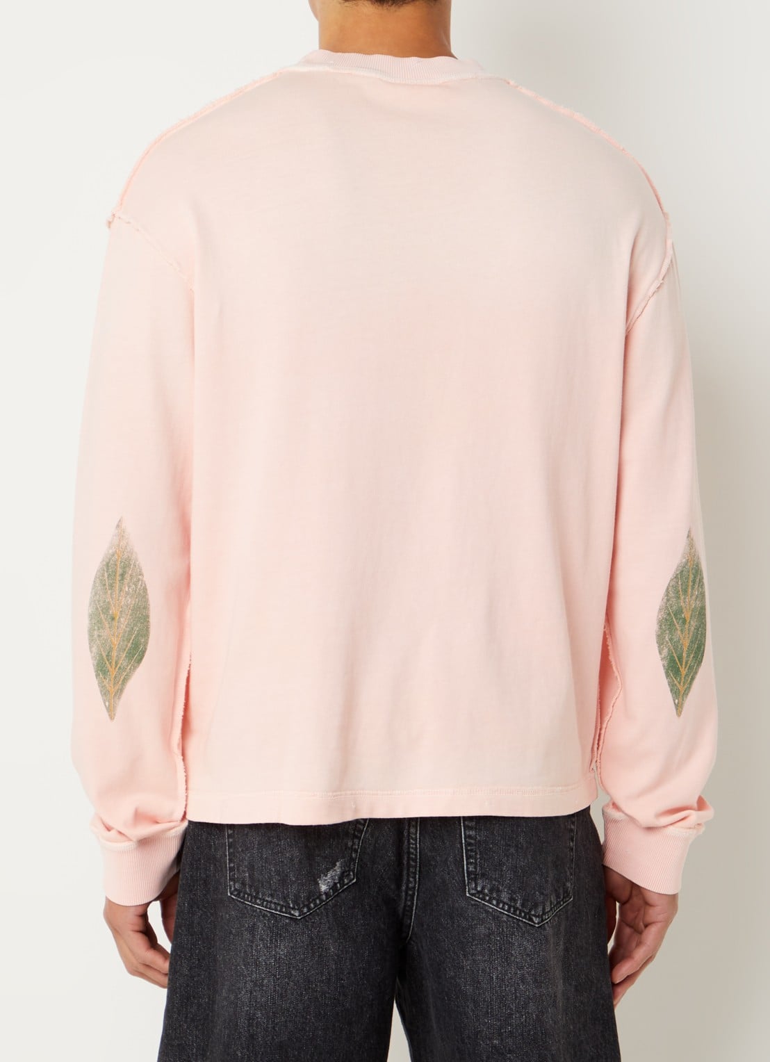 Bram's Fruit Distressed Leaf T-shirt met logoprint - achterkant roze