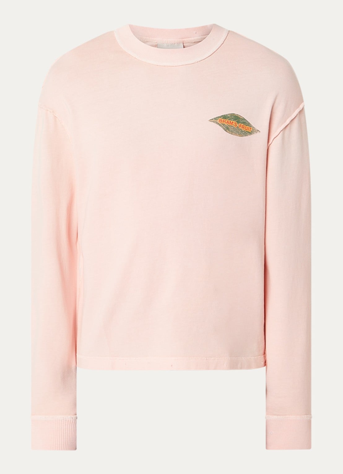Bram's Fruit Distressed Leaf T-shirt met logoprint - voorkant 2 roze
