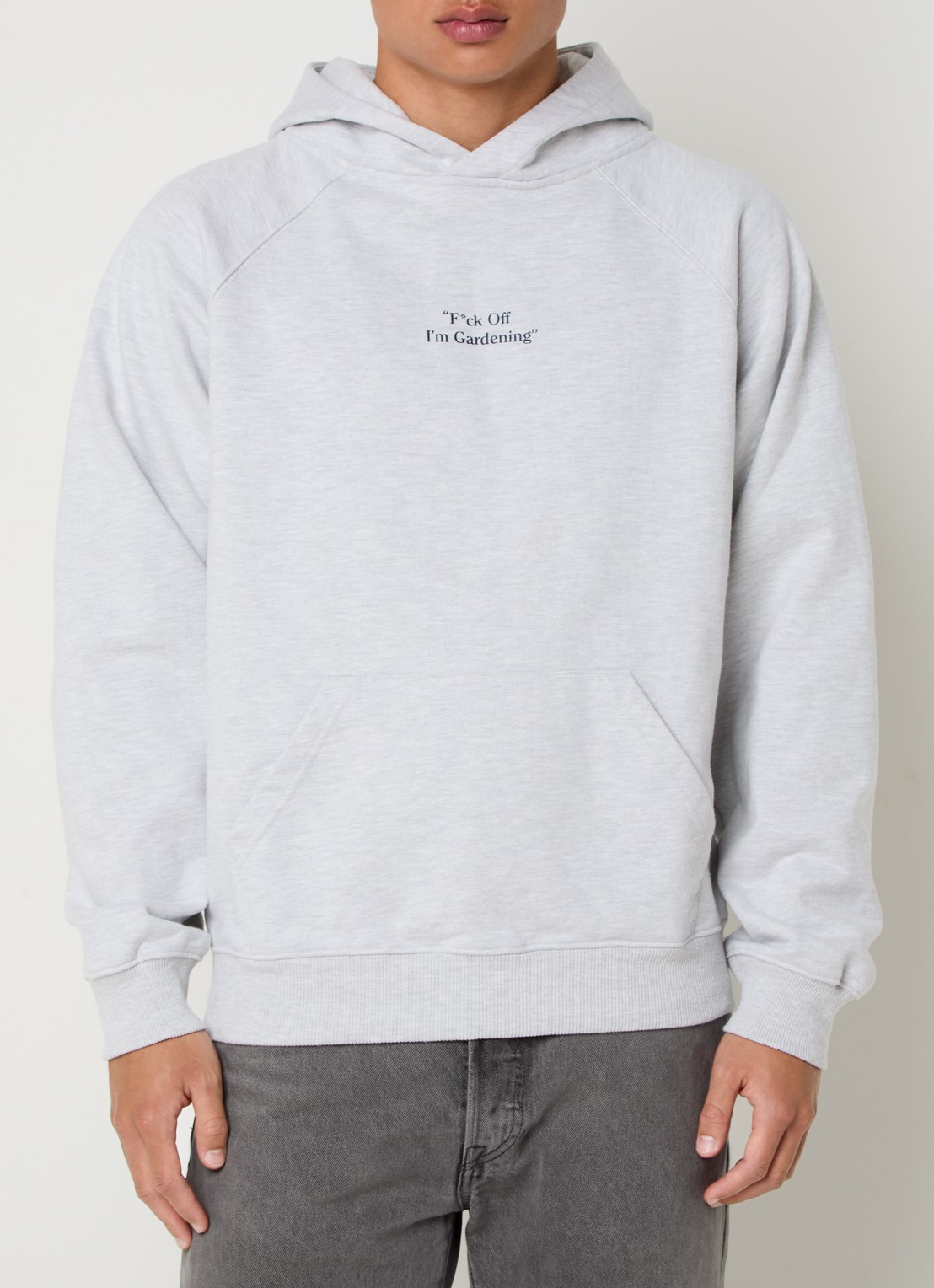 Bram's Fruit F*ck Off hoodie met print - detail 2 grijsmele