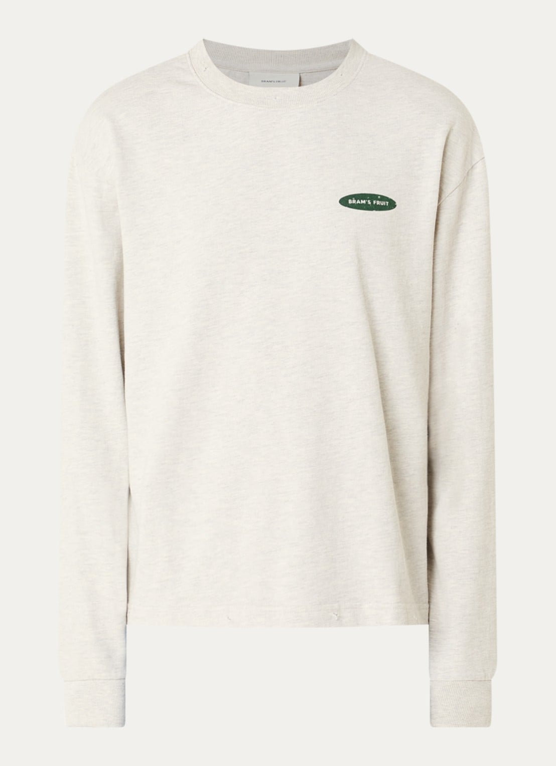 Bram's Fruit F*ck Off I'm Gardening longsleeve met destroyed afwerking - voorkant 3 grijsmele