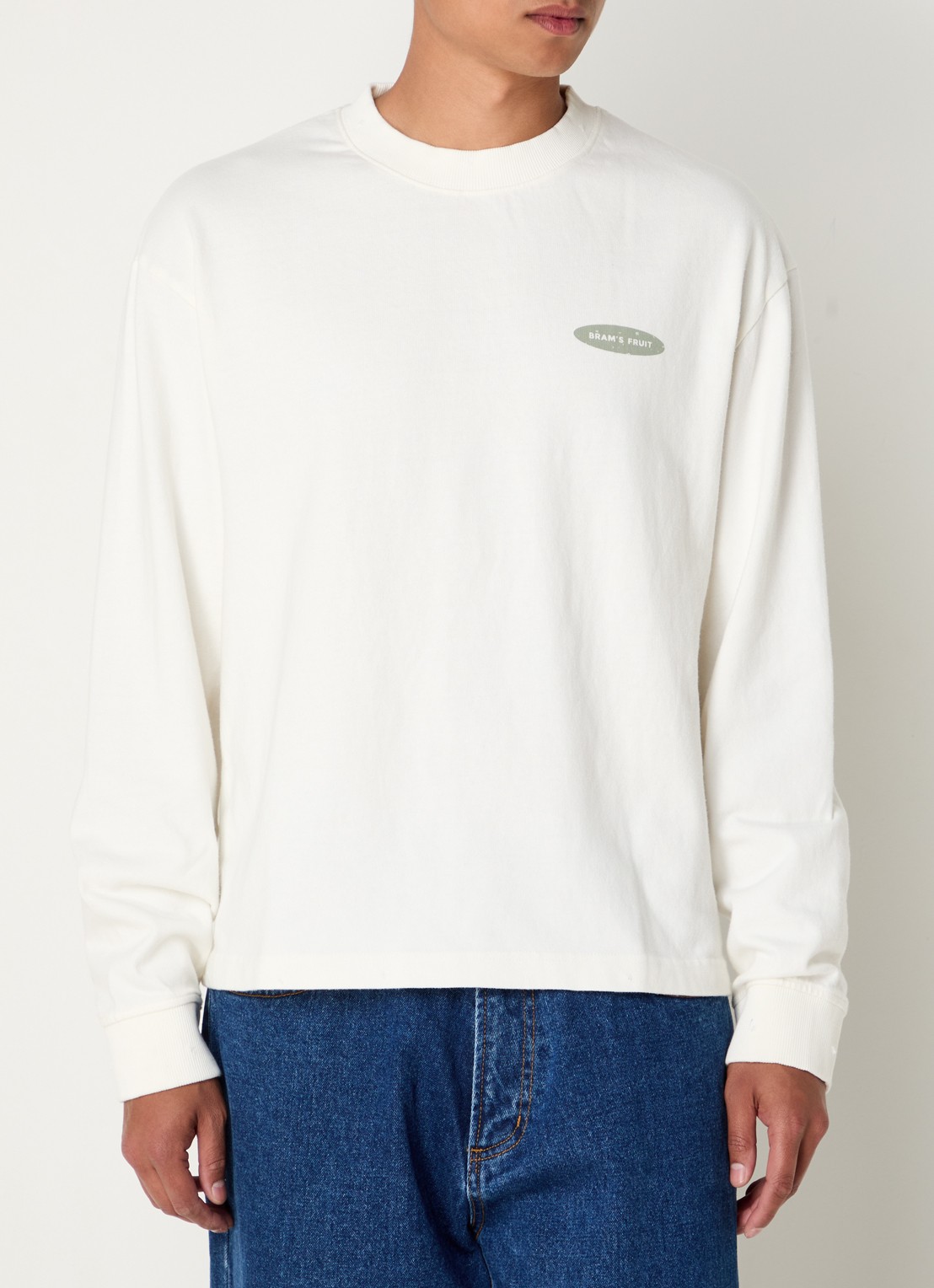 Bram's Fruit F*ck off sweater met logo- en backprint - achterkant 4 gebroken wit