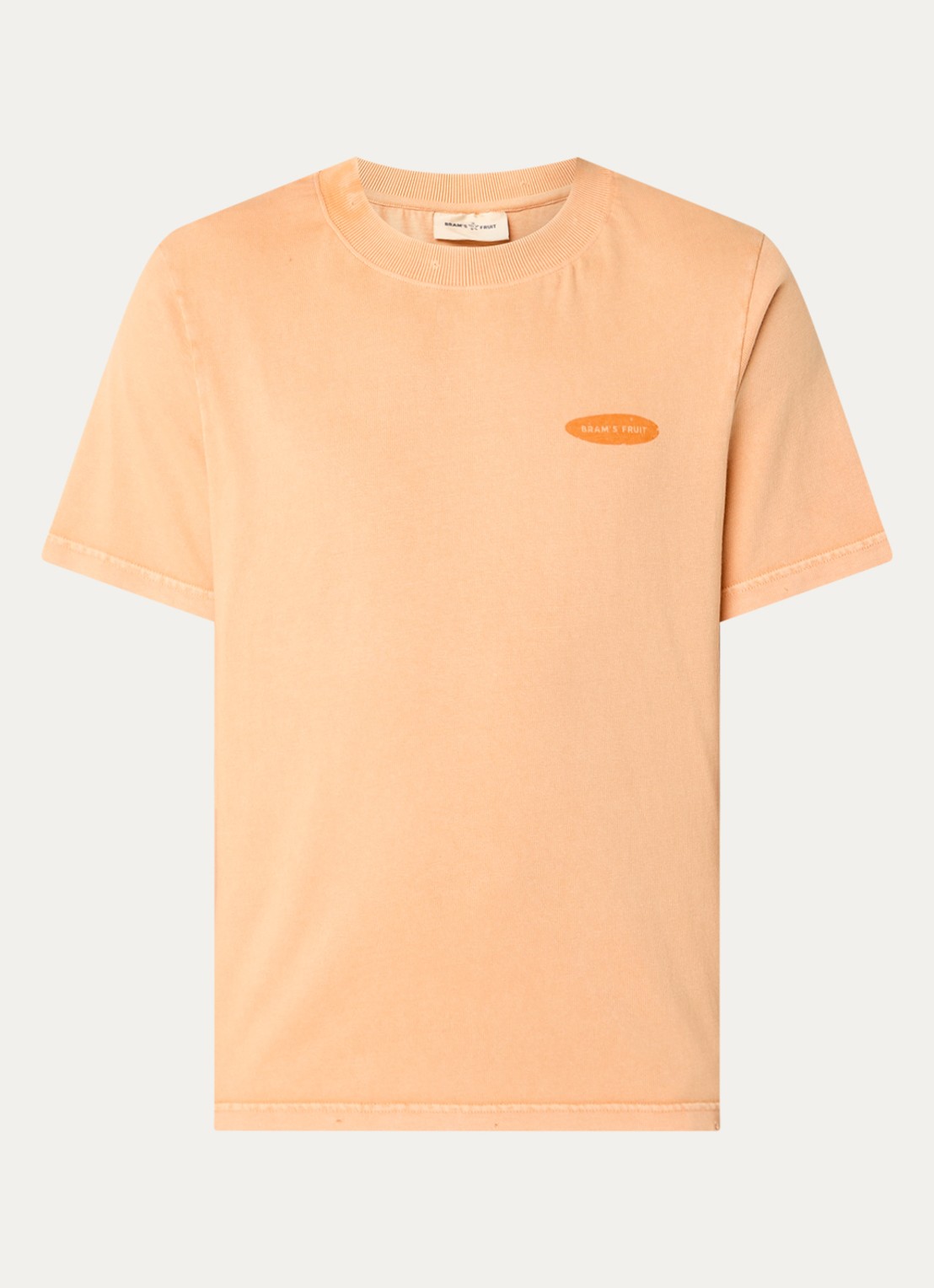 Bram's Fruit F*ck Off T-shirt met logo- en backprint - voorkant 2 oranje