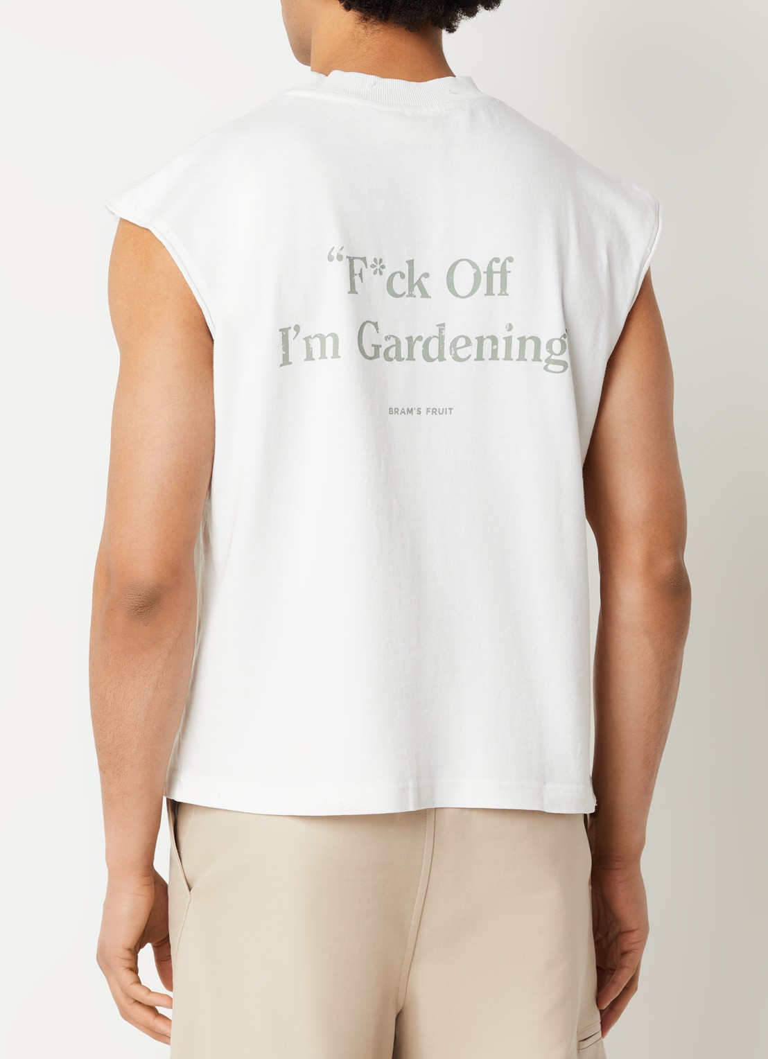 Bram's Fruit F*ck Off T-shirt met logo- en backprint - achterkant 4 wit