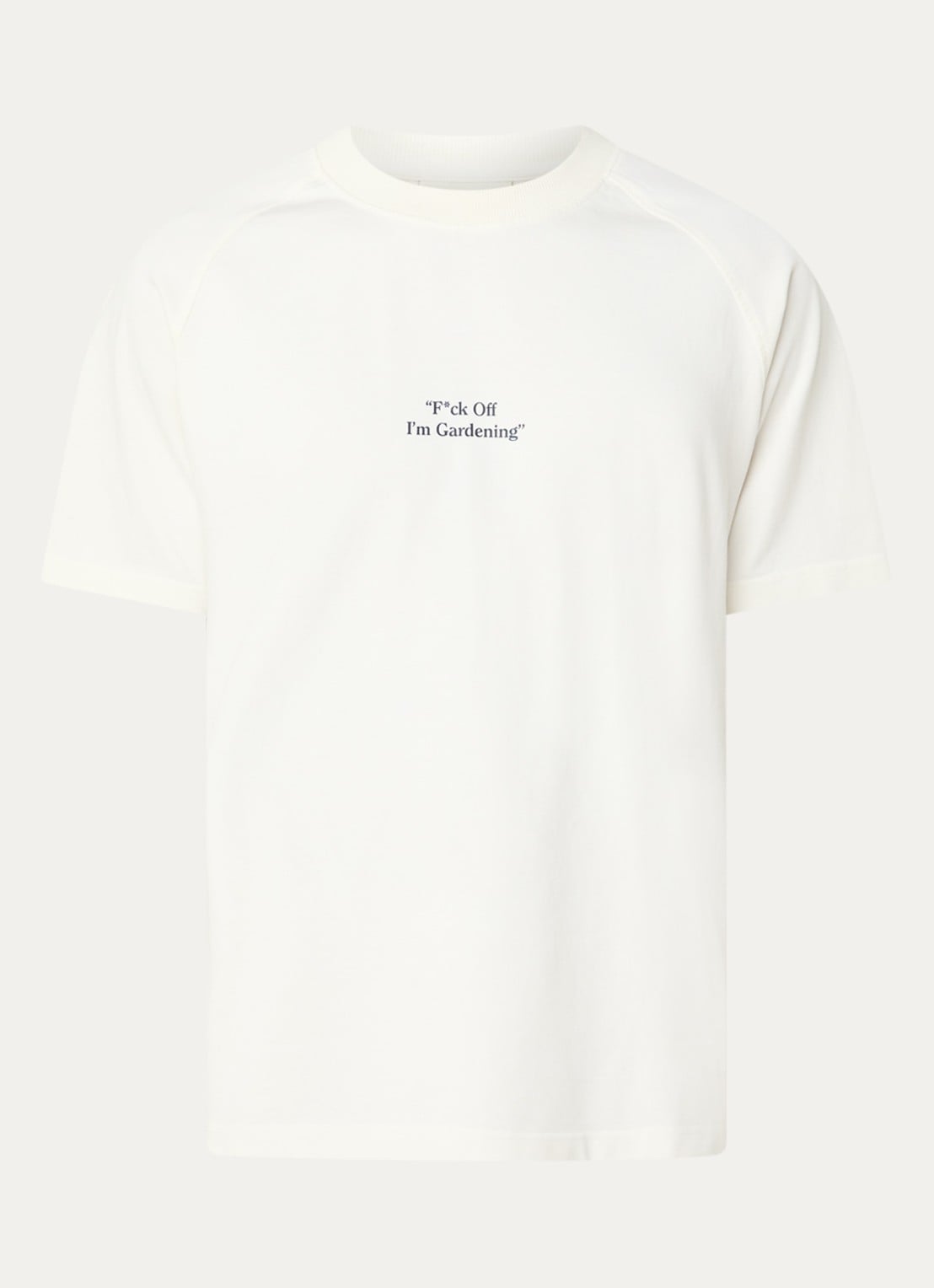 Bram's Fruit F*ck Off T-shirt met print - voorkant 3 gebroken wit