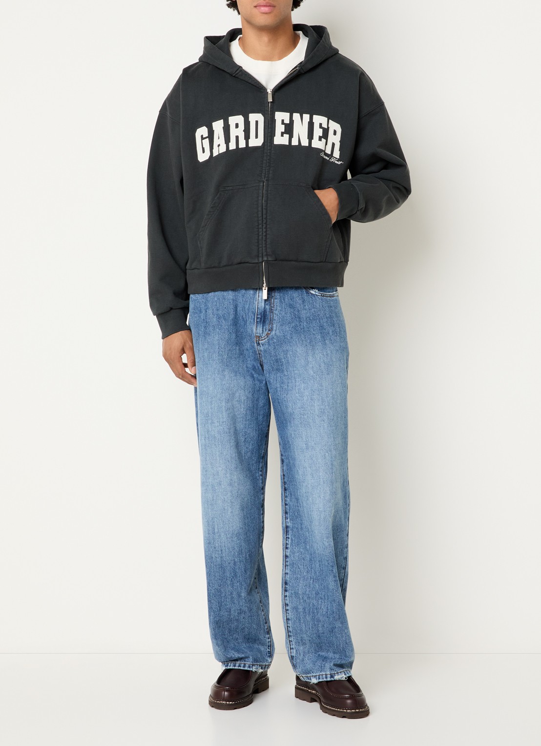 Bram's Fruit Gardener sweatvest met borduring - voorkant 5 antraciet