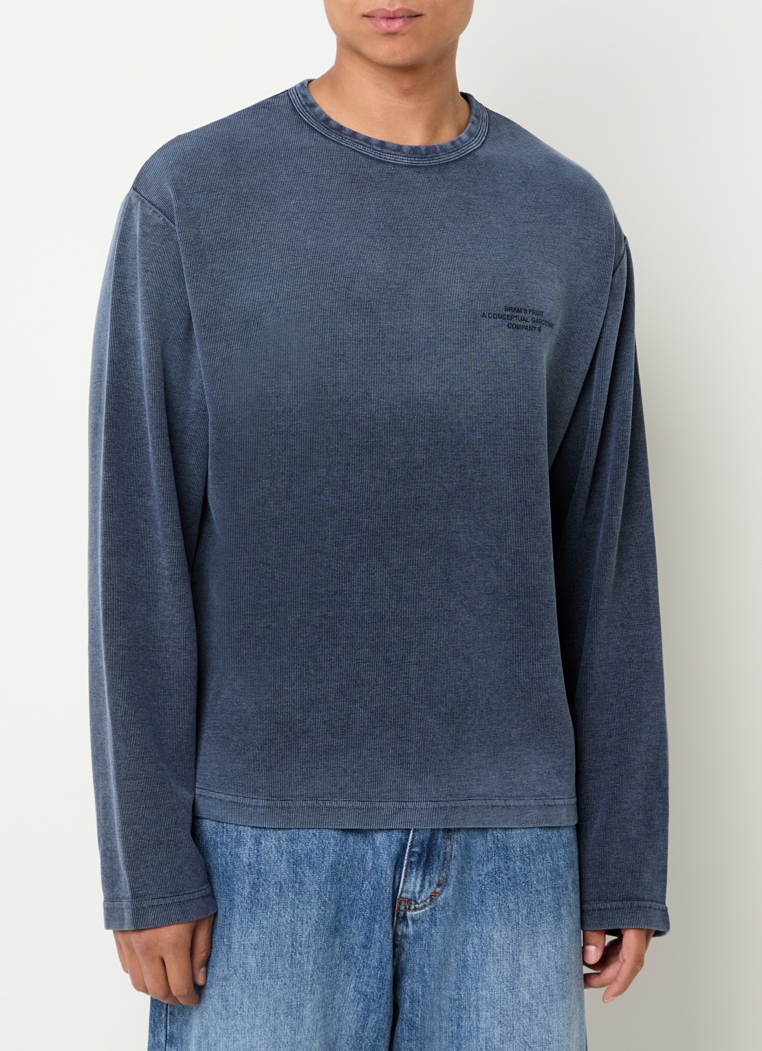 Bram's Fruit Longsleeve met logo- en backprint - achterkant 4 indigo