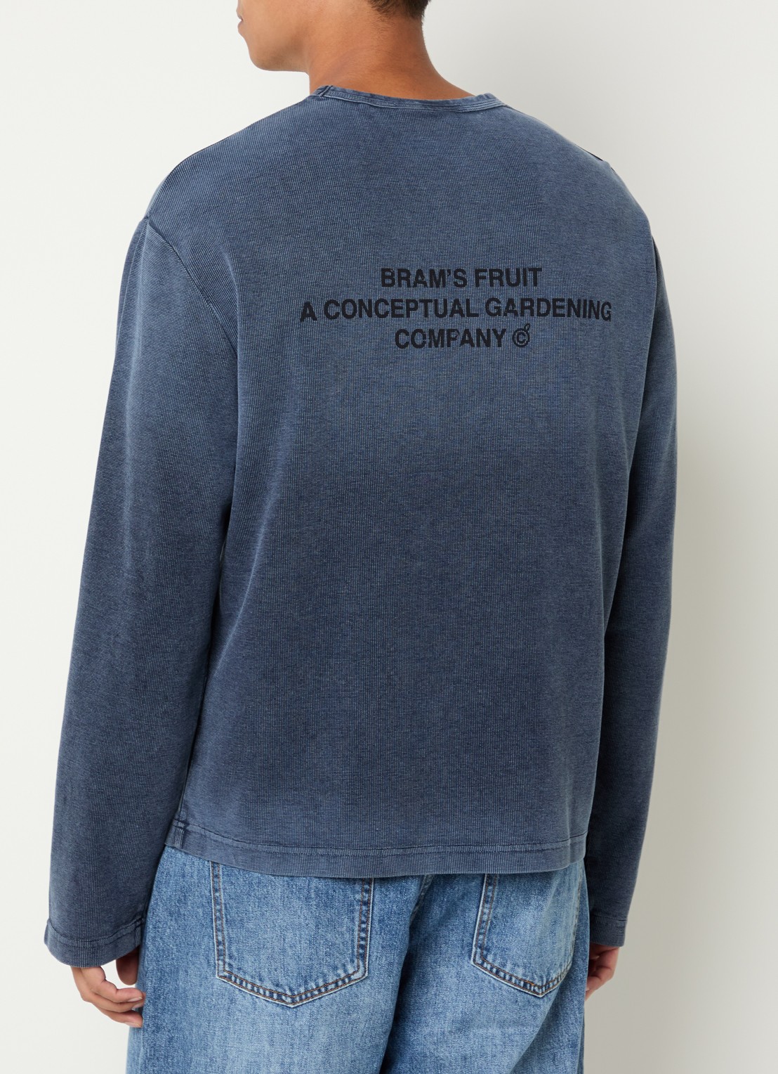 Bram's Fruit Longsleeve met logo- en backprint - detail 3 indigo