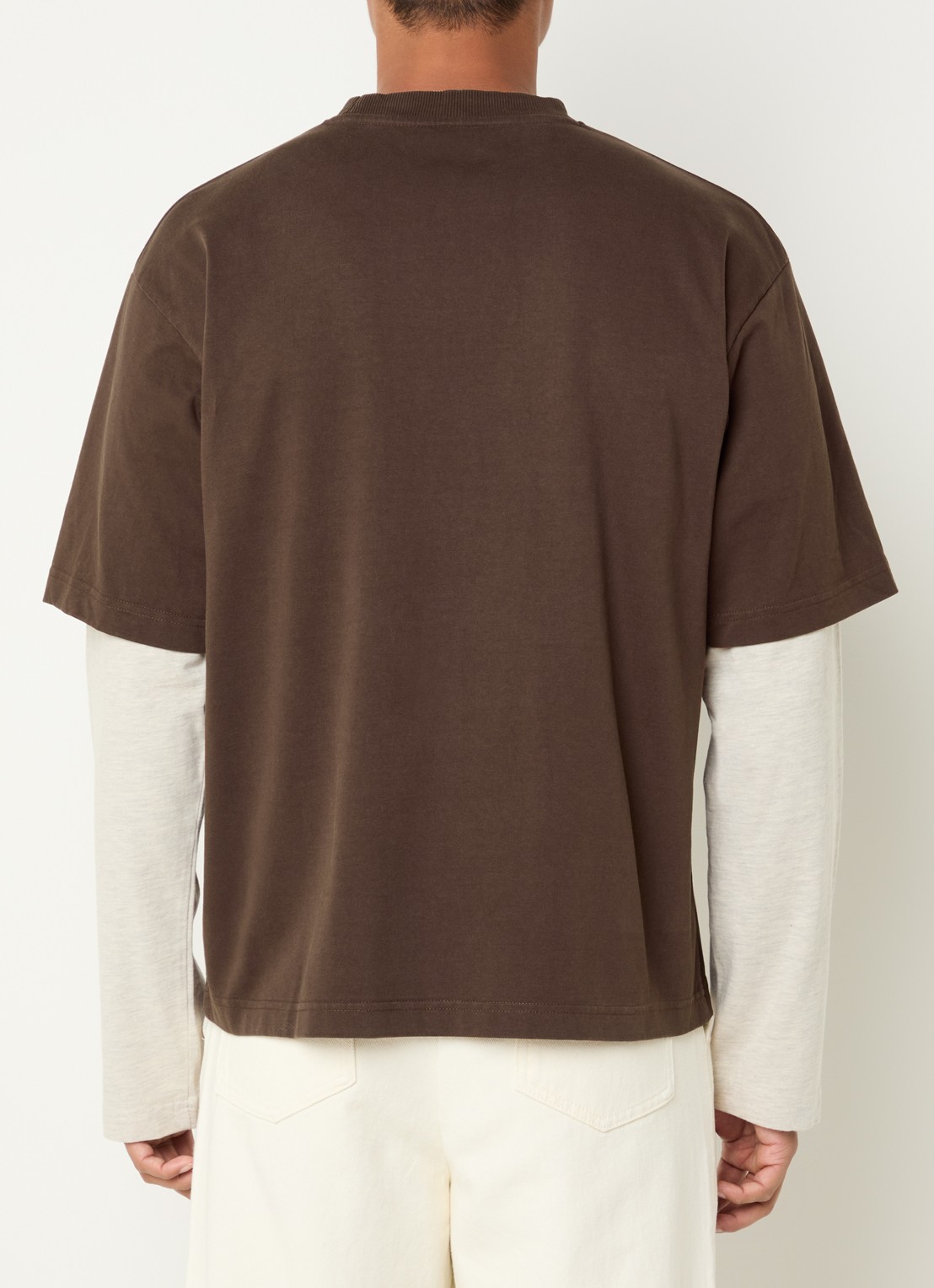 Bram's Fruit Longsleeve met logoprint - achterkant 2 bruin