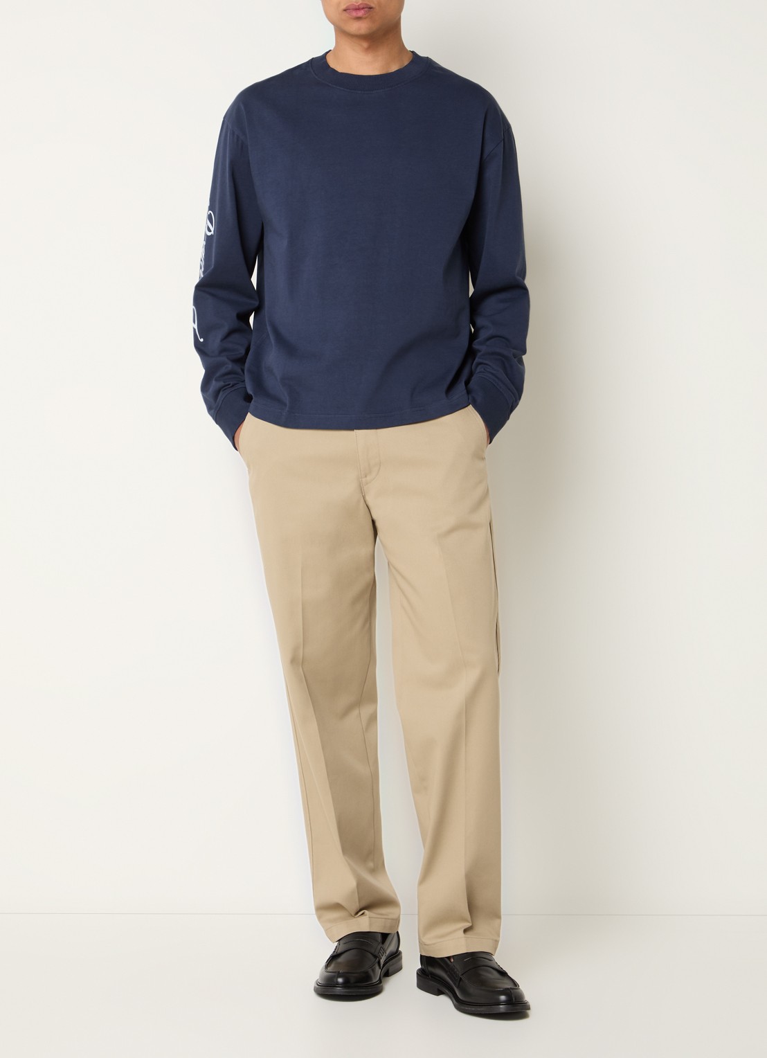 Bram's Fruit Longsleeve met print - voorkant 2 donkerblauw