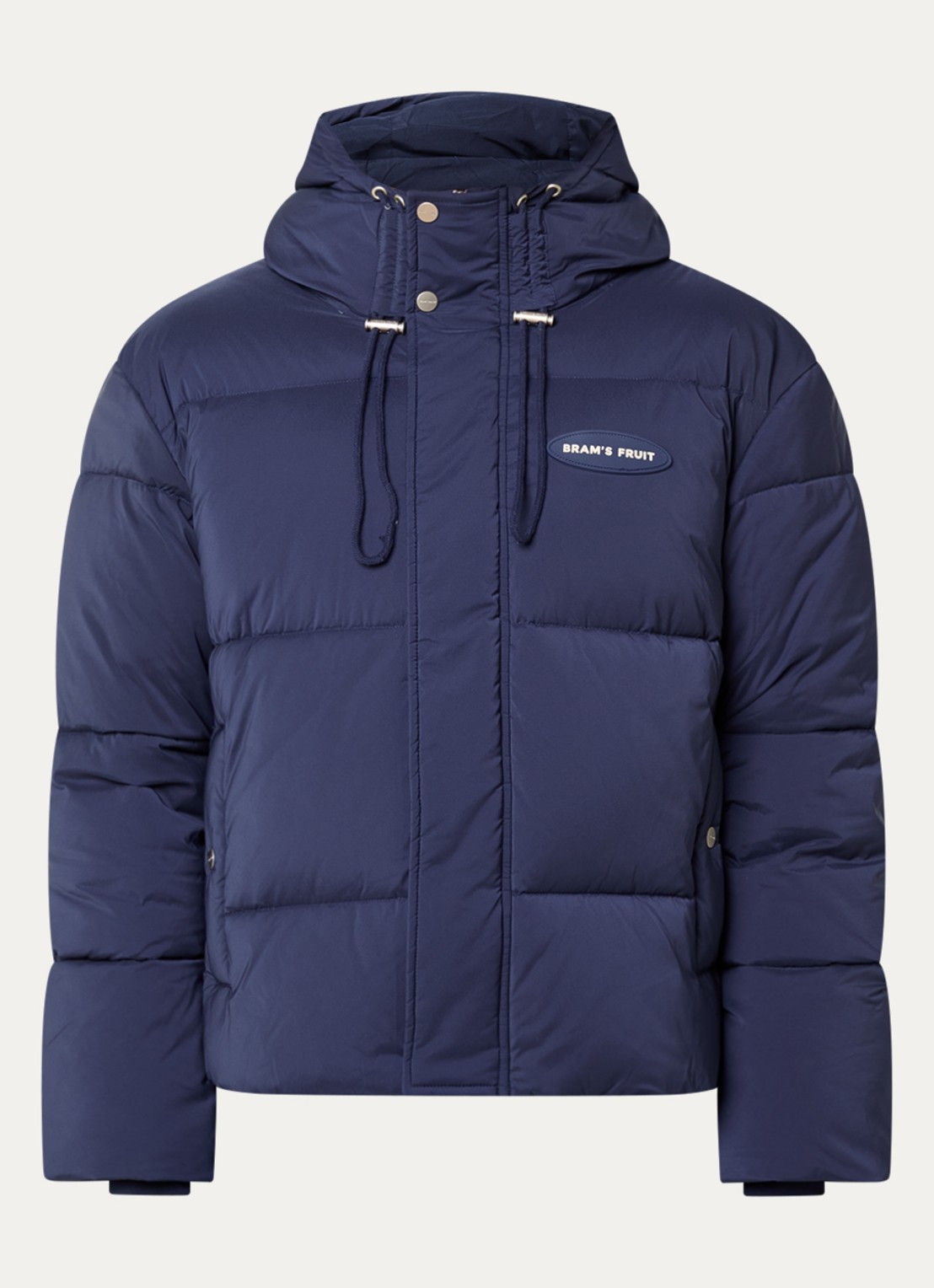 Bram's Fruit Puffer jack met capuchon - voorkant 2 donkerblauw