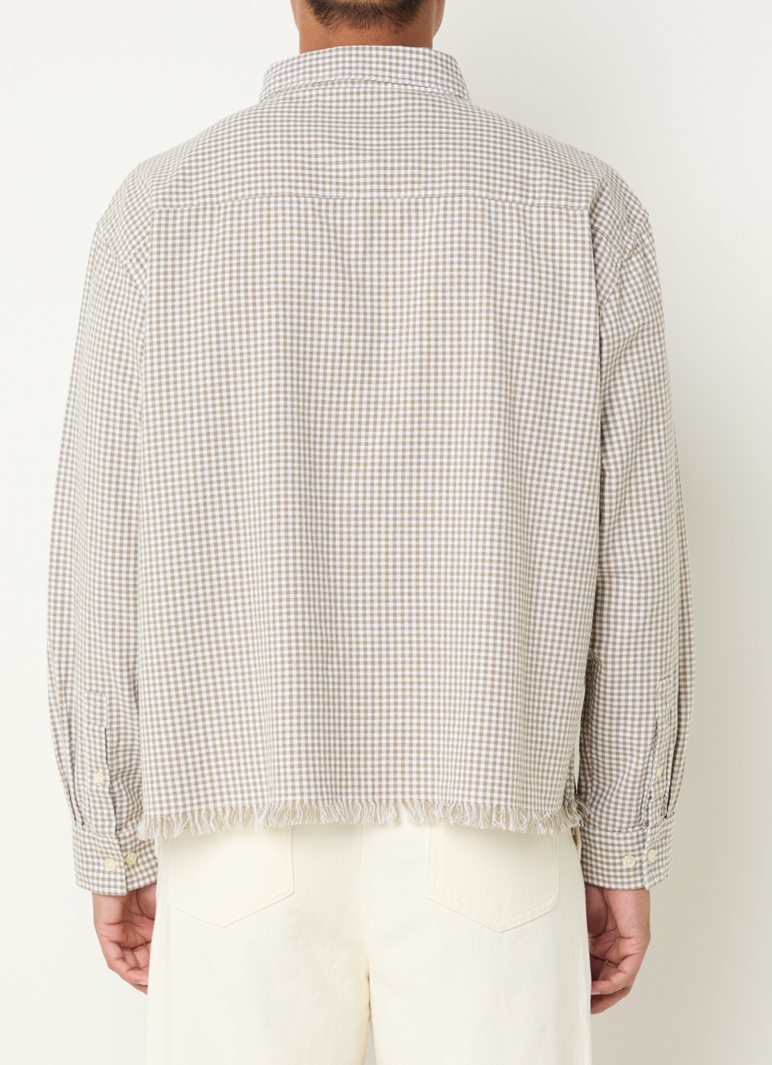 Bram's Fruit Regular fit overhemd met ruitdessin - achterkant 2 beige