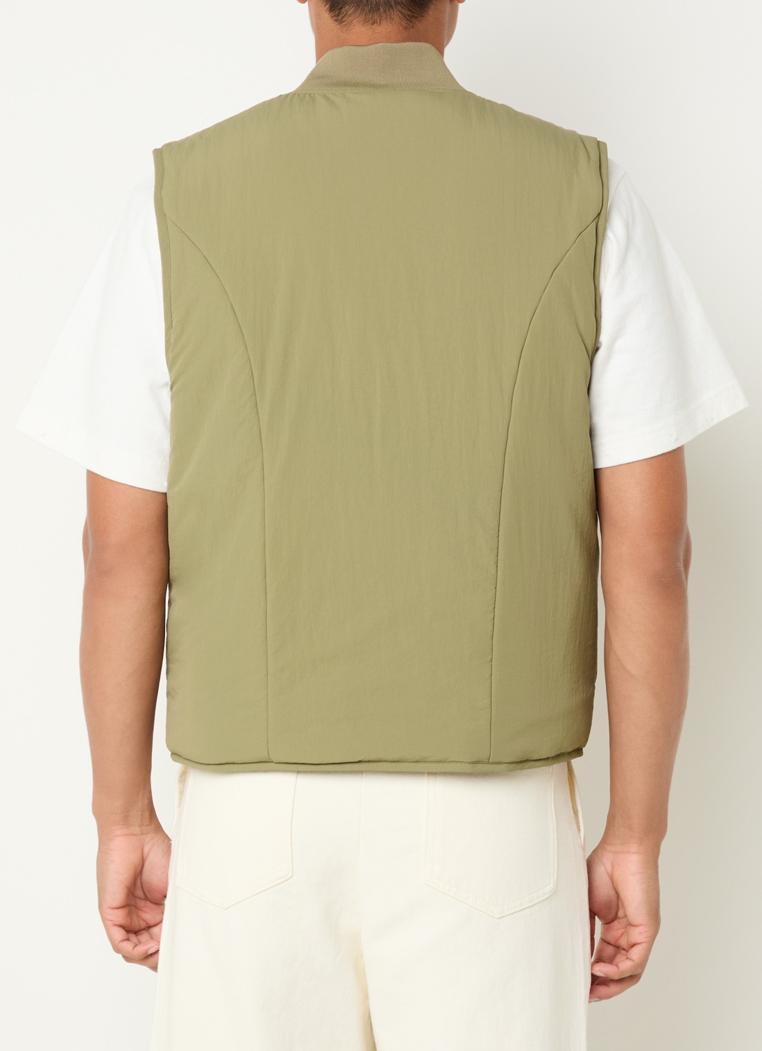 Bram's Fruit Reversible bodywarmer met steekzakken - achterkant 5 olijfgroen