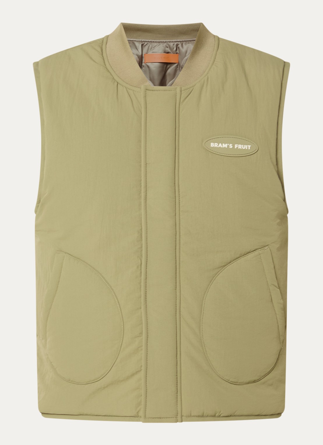 Bram's Fruit Reversible bodywarmer met steekzakken - voorkant 2 olijfgroen