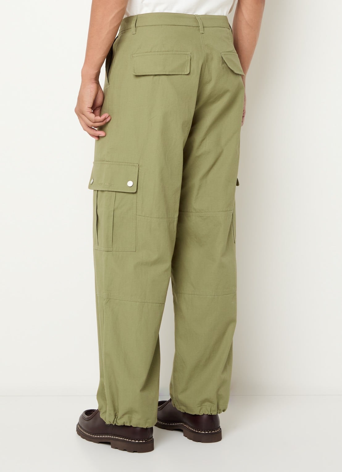 Bram's Fruit Ripstop wide fit broek met steekzakken - achterkant 3 mosgroen