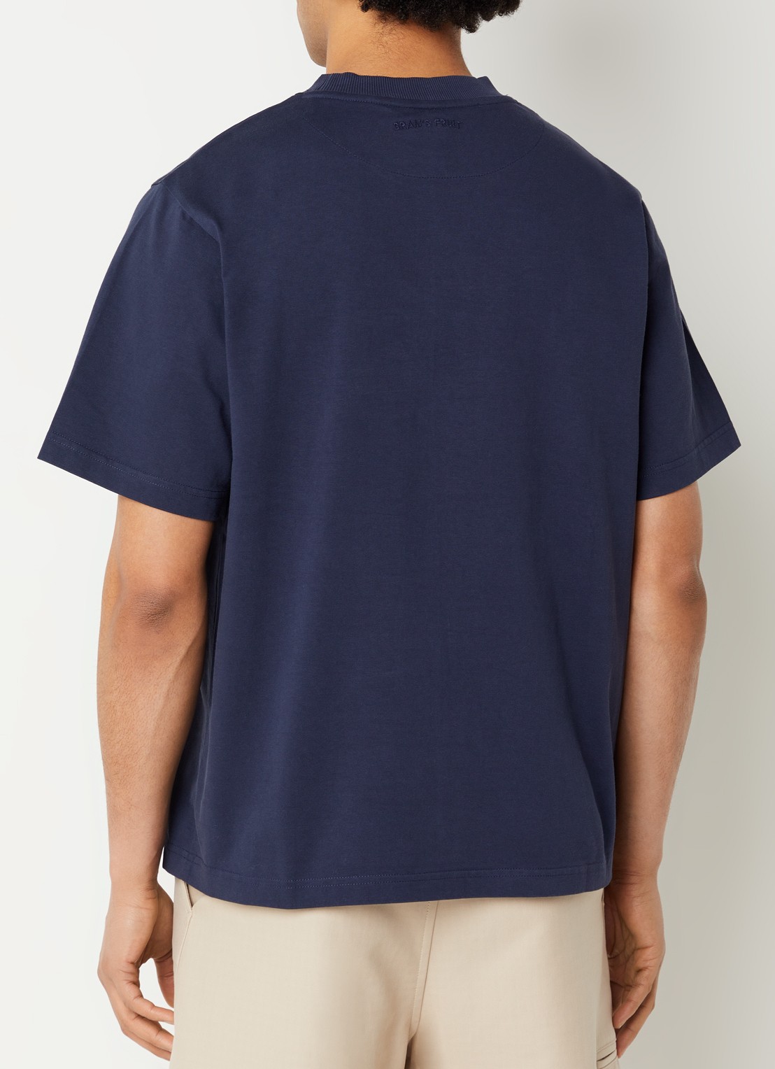 Bram's Fruit Script T-shirt met logo - achterkant 4 donkerblauw