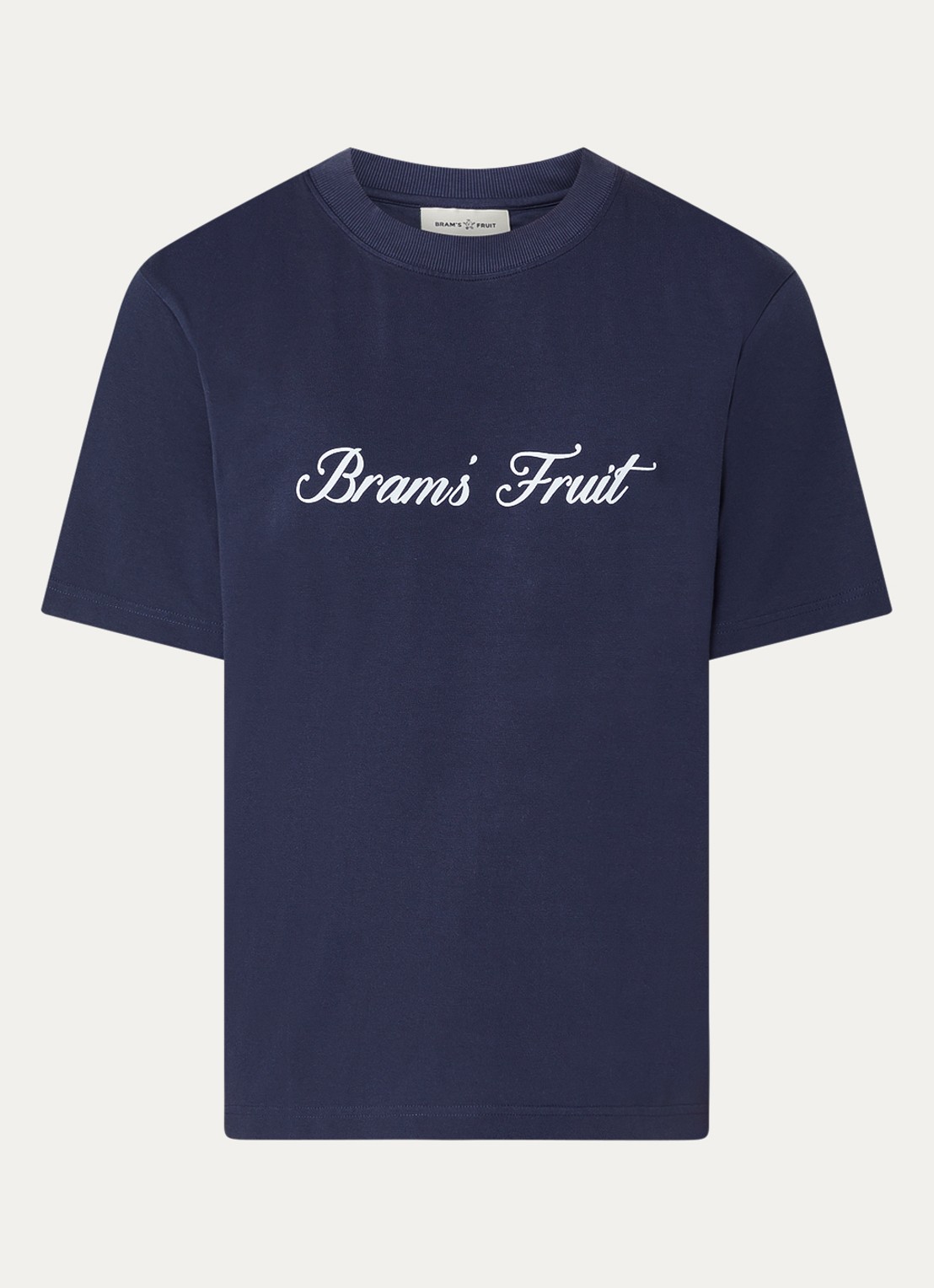 Bram's Fruit Script T-shirt met logo - voorkant 2 donkerblauw