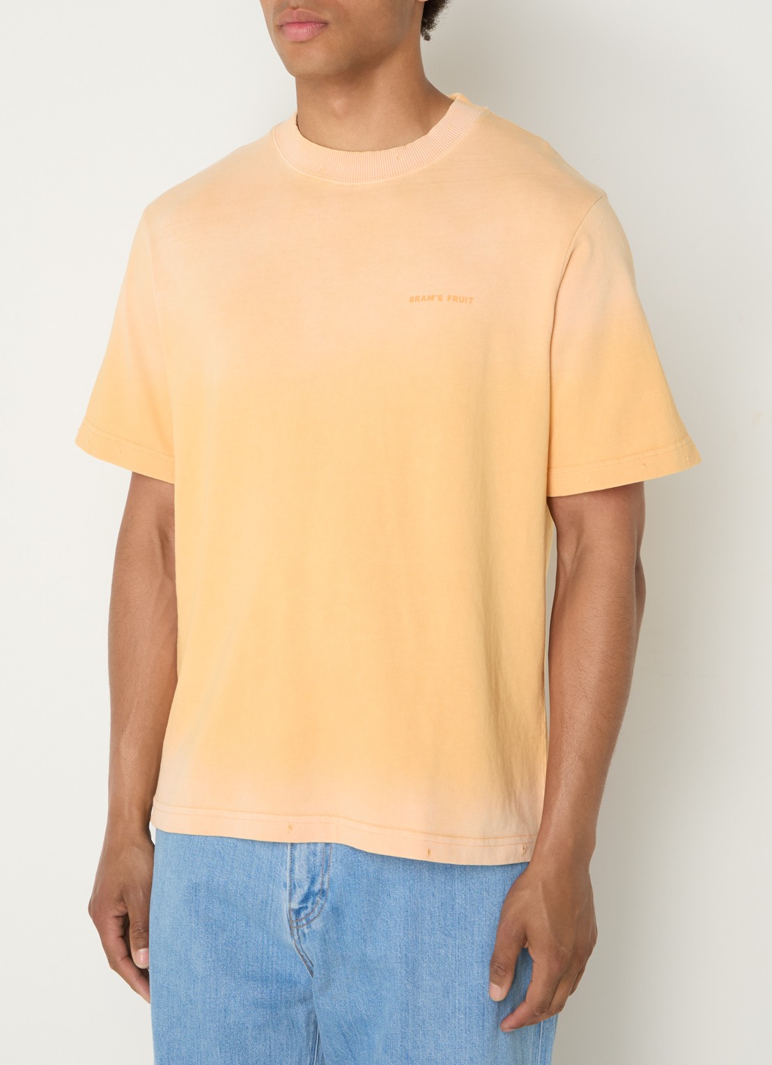 Bram's Fruit T-shirt met logo- en backprint - achterkant oranje