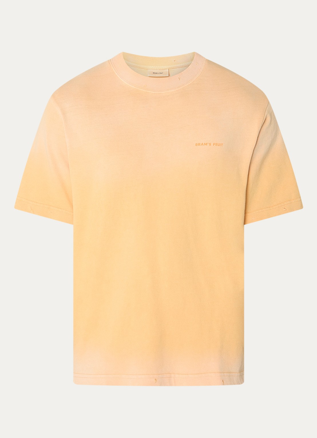 Bram's Fruit T-shirt met logo- en backprint - voorkant 3 oranje