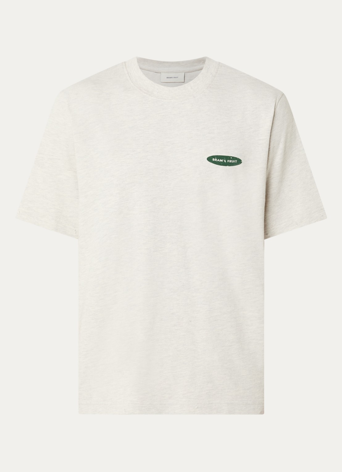 Bram's Fruit T-shirt met logo- en backprint - voorkant 2 beige