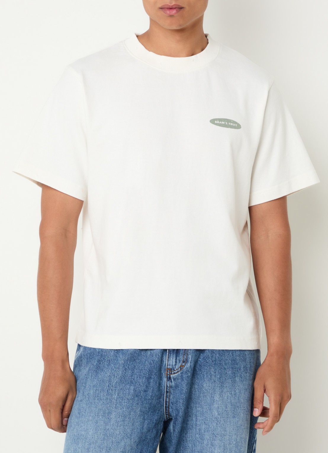 Bram's Fruit T-shirt met logo- en backprint - achterkant 4 gebroken wit