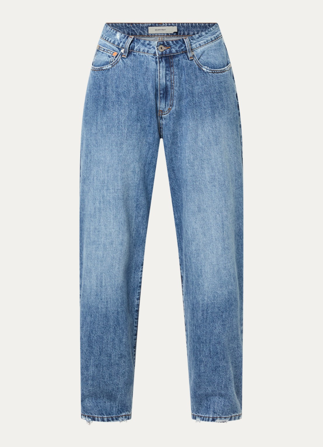 Bram's Fruit Wide fit jeans met medium wassing - voorkant 2 indigo