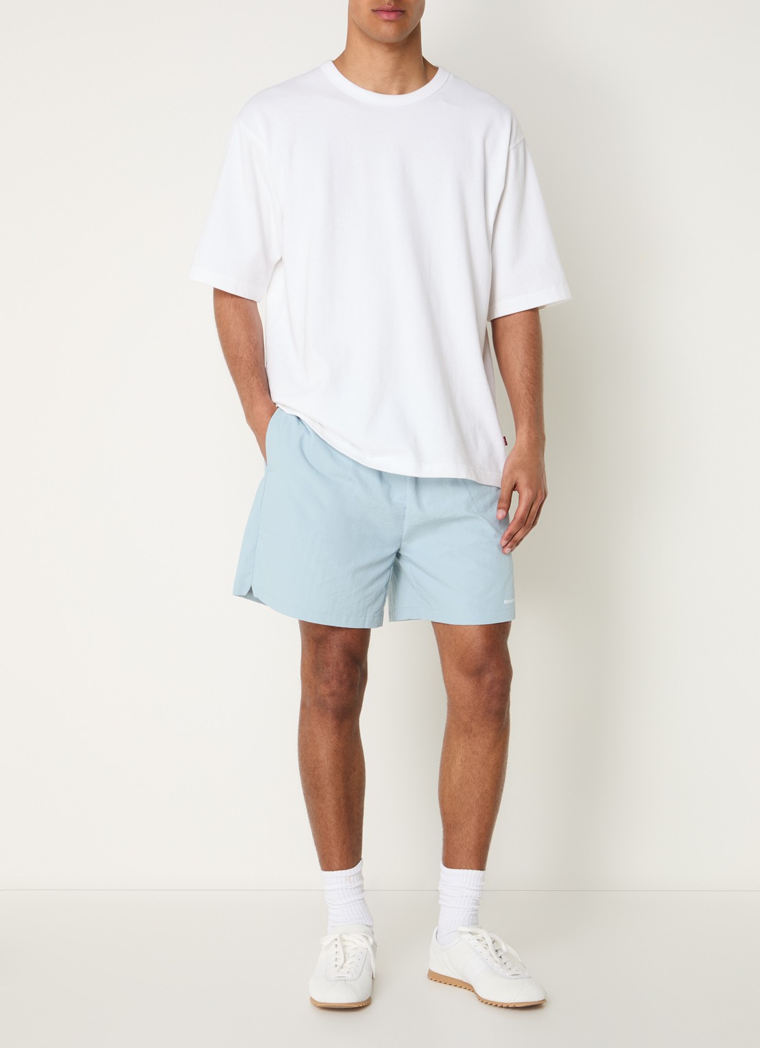 Bram's Fruit Zwemshorts met logo - voorkant 4 blauwgrijs