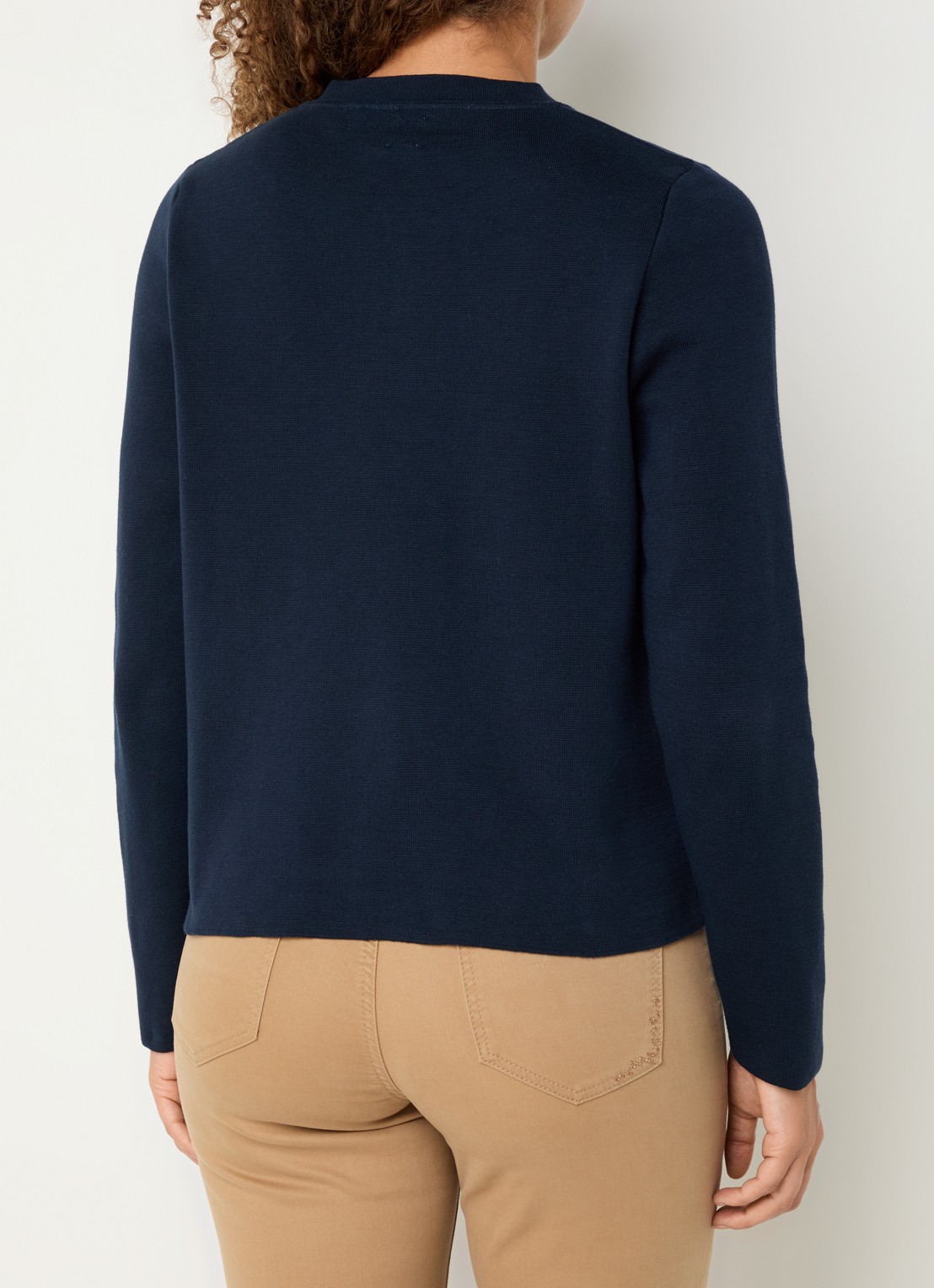 BRAX Ann fijngebreid vest met steekzakken - achterkant 2 donkerblauw