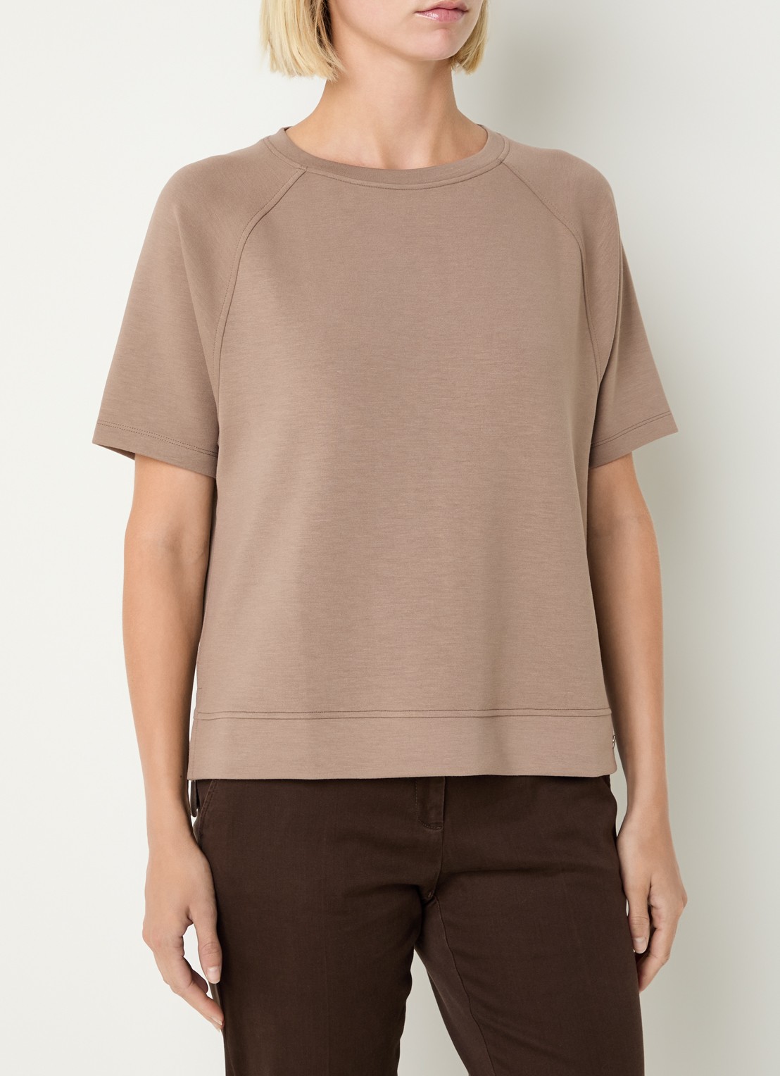 BRAX Bailee T-shirt met ronde hals - detail 2 bruin