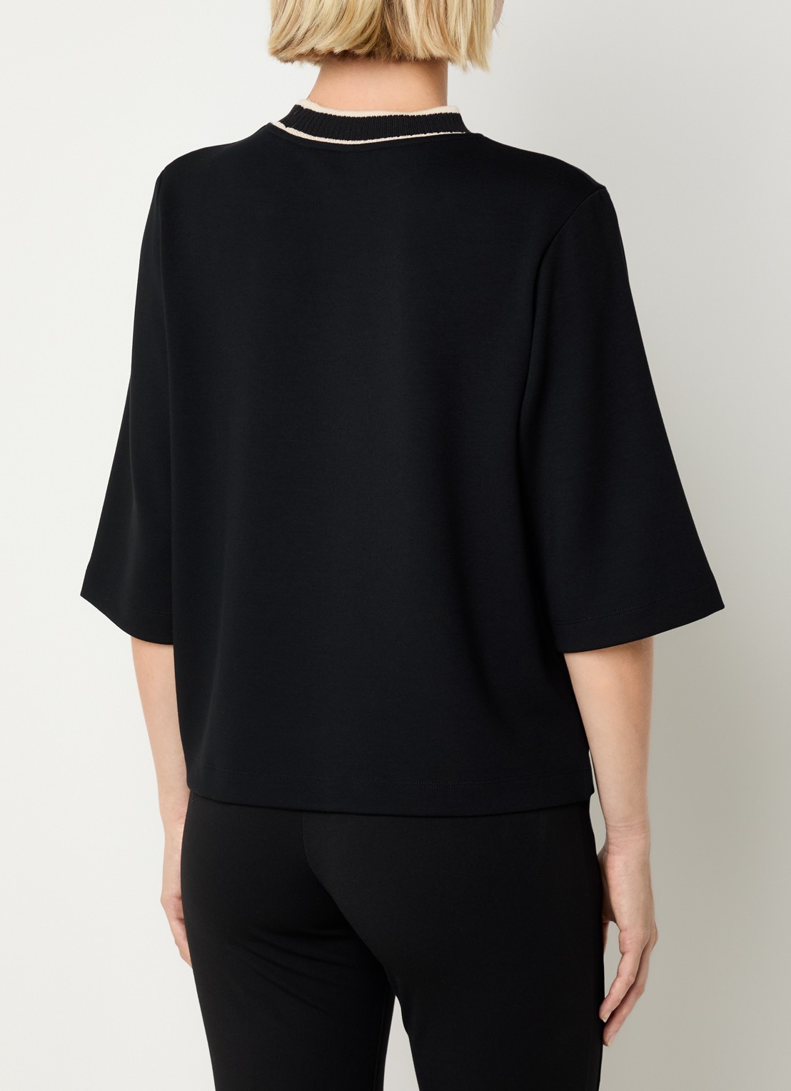 BRAX Berta T-shirt met opstaande kraag - achterkant 4 zwart