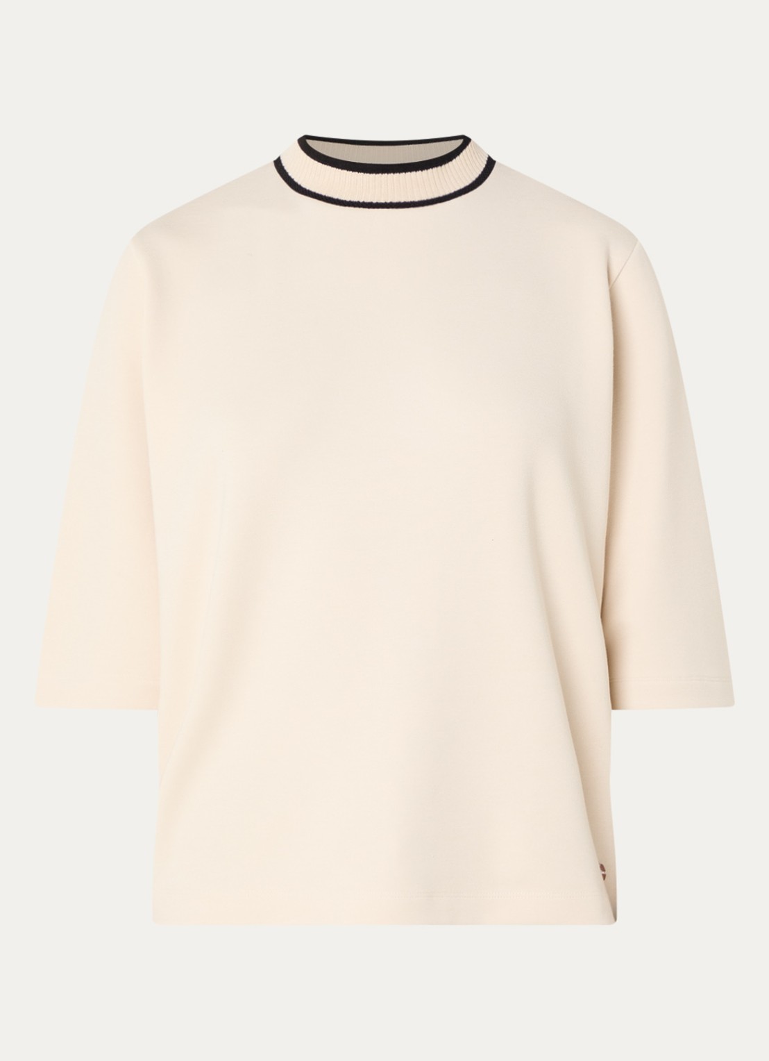BRAX Berta T-shirt met opstaande kraag - voorkant 3 beige