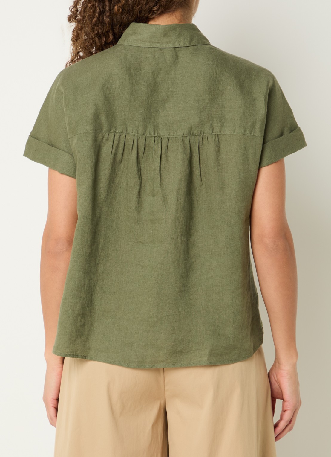 BRAX Blouse met borstzak - achterkant 4 legergroen