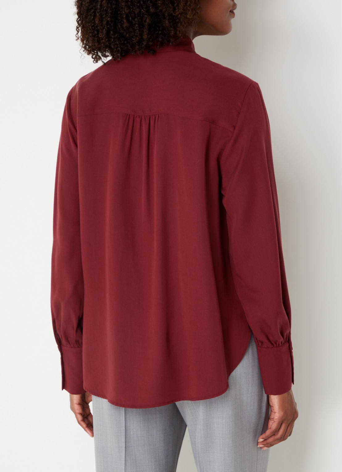 BRAX Blouse met kraag - achterkant bordeauxrood