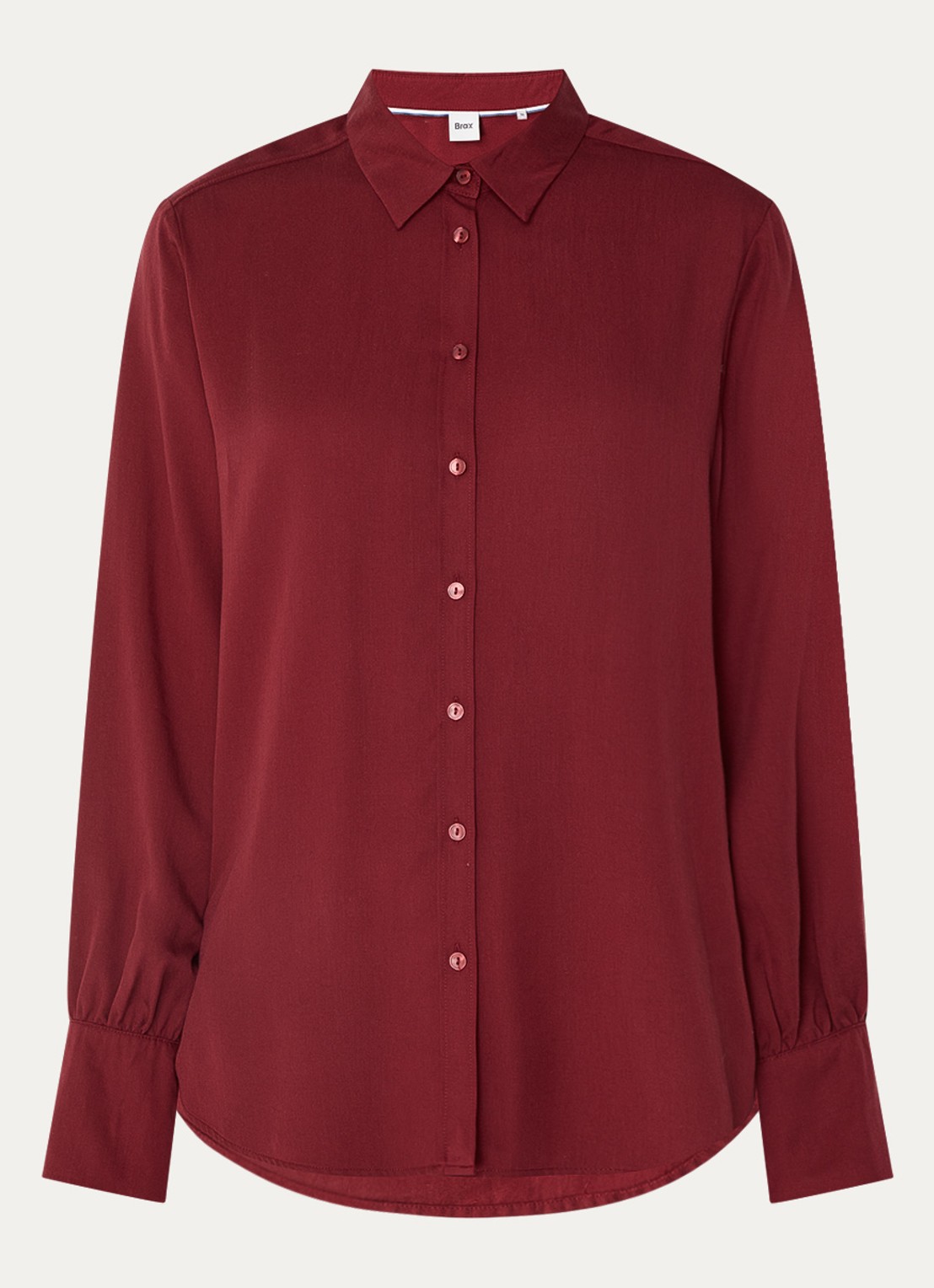BRAX Blouse met kraag - voorkant 2 bordeauxrood