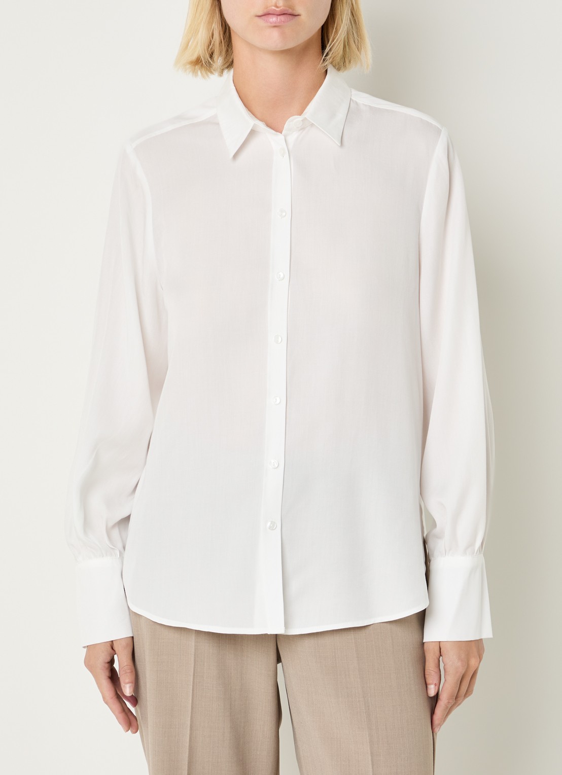BRAX Blouse met kraag - detail 4 gebroken wit