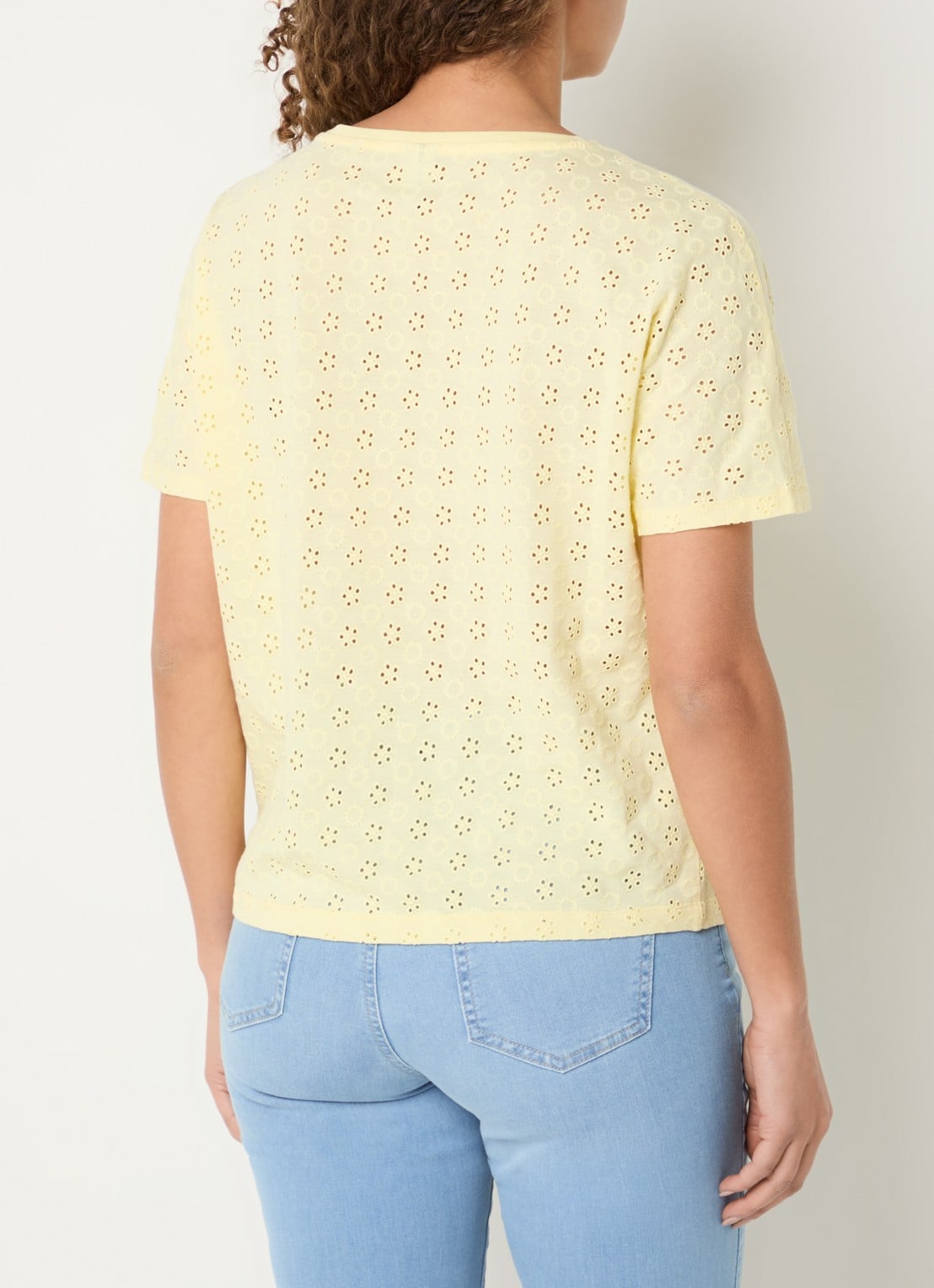 BRAX Caelen T-shirt met broderie - achterkant 2 geel