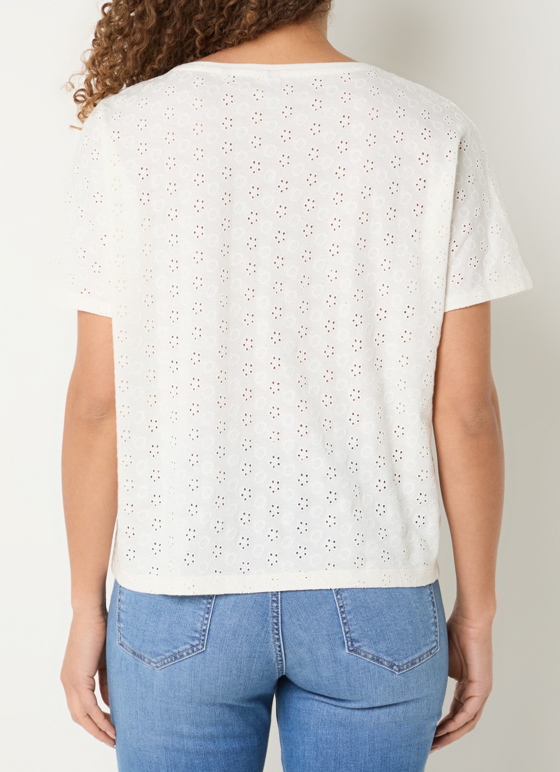 BRAX Caelen T-shirt met broderie - achterkant 4 wit